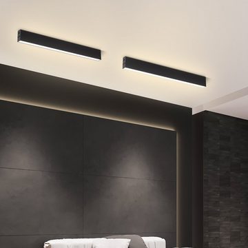 Nettlife Deckenleuchten Deckenlampe Schwarz 53CM Lang Decke Modern Deckenbeleuchtung, Dimmbar mit Fernbedienung, LED fest integriert, Warmweiß, Neutralweiß, Kaltweiß, für Wohnzimmer Schlafzimmer Küche Büro, 17W, 53x3,5x5,5cm