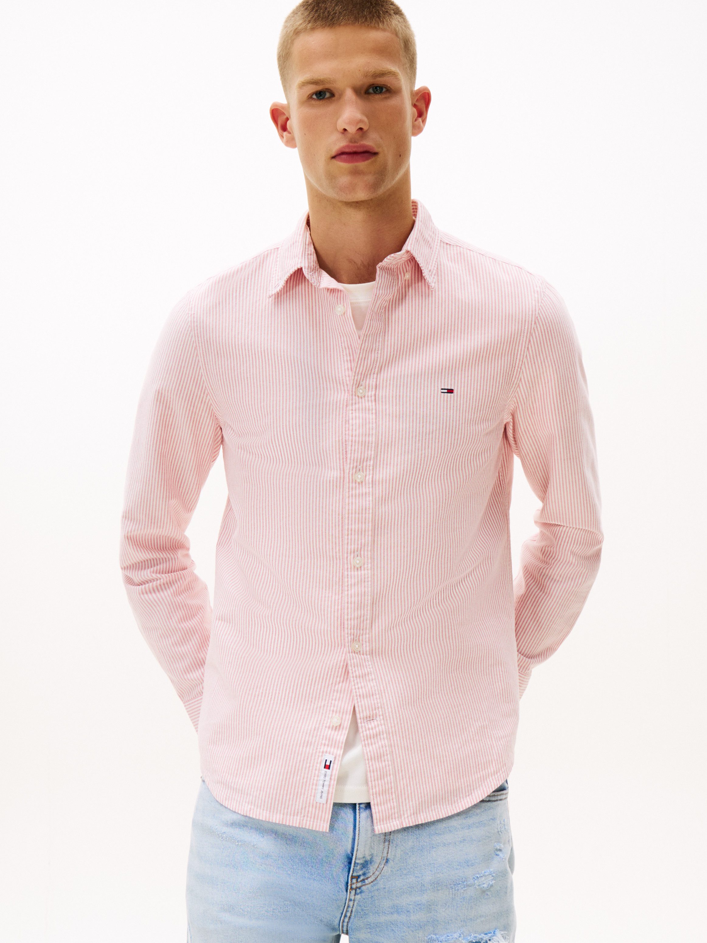 Tommy Jeans Langarmhemd TJM SLIM STRIPE OXFORD SHIRT EXT Mit Button-Down-Kr günstig online kaufen