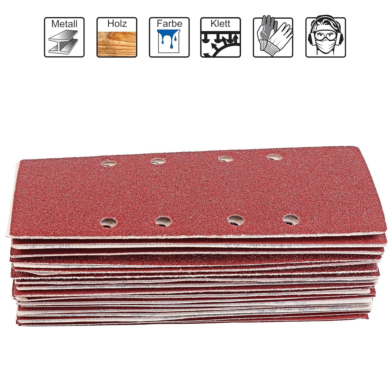 S&R Schleifpapier Klett Schleifpapier Profi Set 93 mm x 230 mm für Schleifmaschine, (Set, 35 St., je 5x : P40, P60, P80, P120, P240), geeignet für von Metallen, Stahl, Legierungen, Holz, Kunststoffe