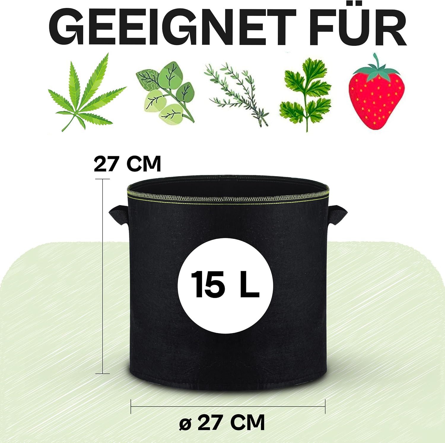 Praknu Pflanzkübel Praknu Pflanzsack 15l Cannabis günstig online kaufen