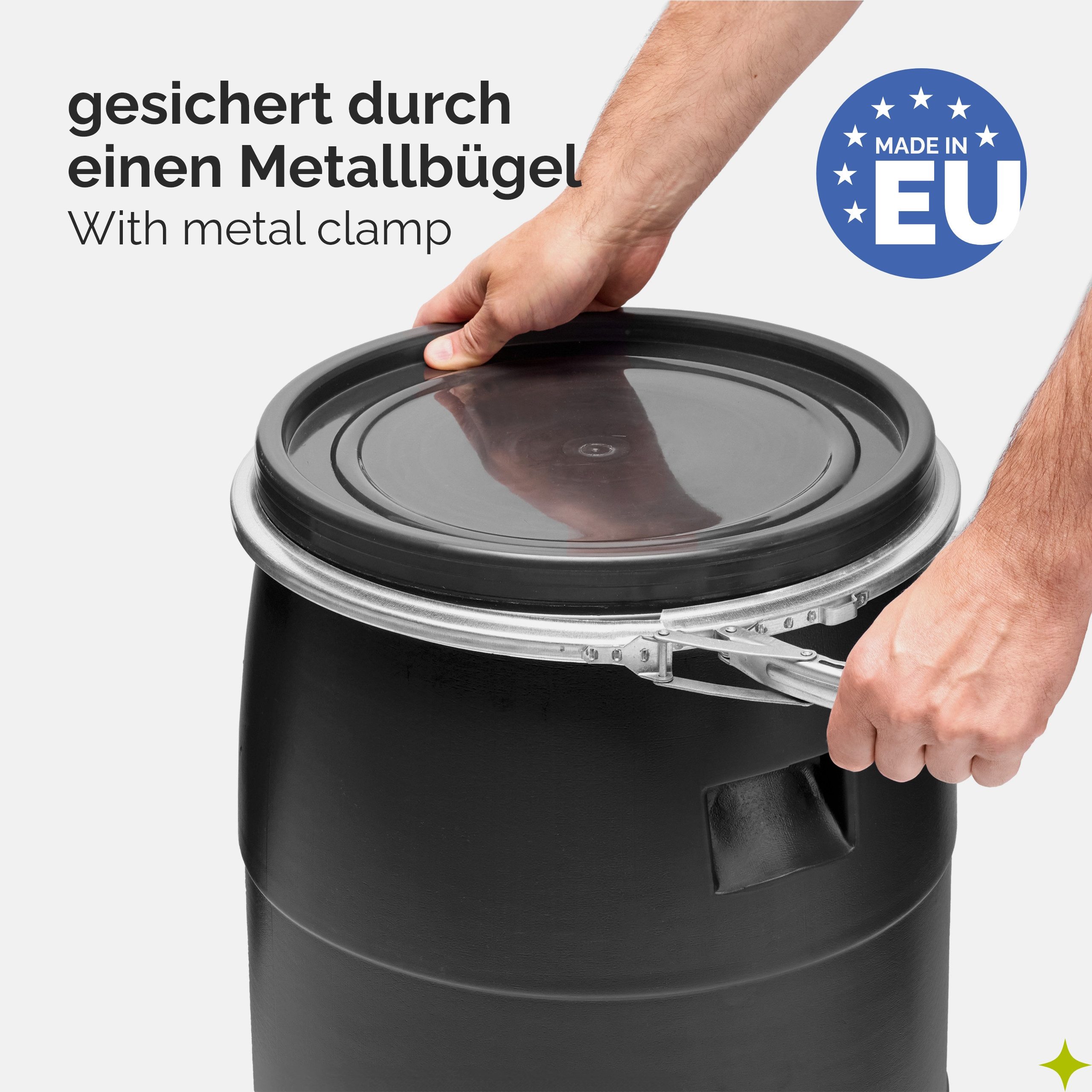 Garronda Regentonne 30L Plastikfass Lebensmittelfass Sauerkrautfass Hobbock Garten GD-0078, 30 l, (1-tlg) – Bild 5 von 5