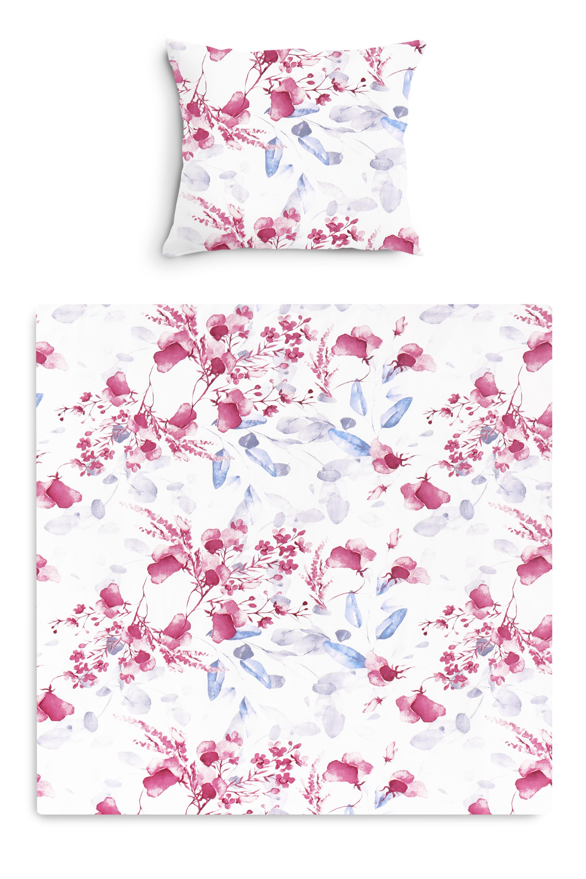 Amilian Babybettwäsche Kinderwagenset - 2tlg. Kinderbettwäsche - 80x80cm + 35x40cm, 100% Baumwolle, 2 teilig, Bettwäscheset für Kinderwagen, Wiege, Babybett - Baby Bettwäsche