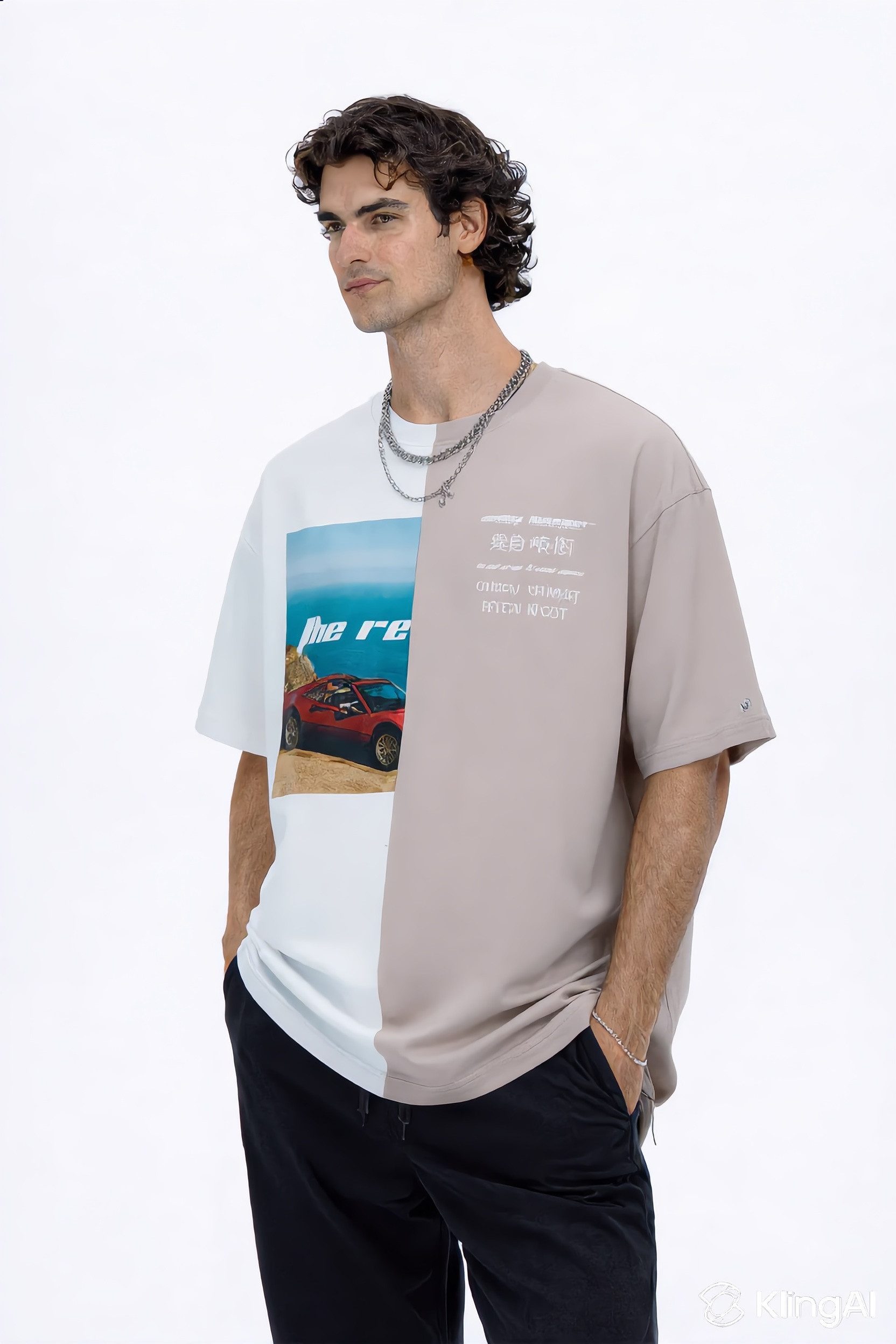 T-Shirt Herren Oversize T-Shirt Sommer Heavy Weight Basic Shirt Premium OH-36