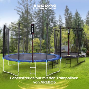 Arebos Gartentrampolin Komplettset inkl. Sicherheitsnetz, (Set), mit Sicherheitsnetz, Randabdeckung,Netzpfosten