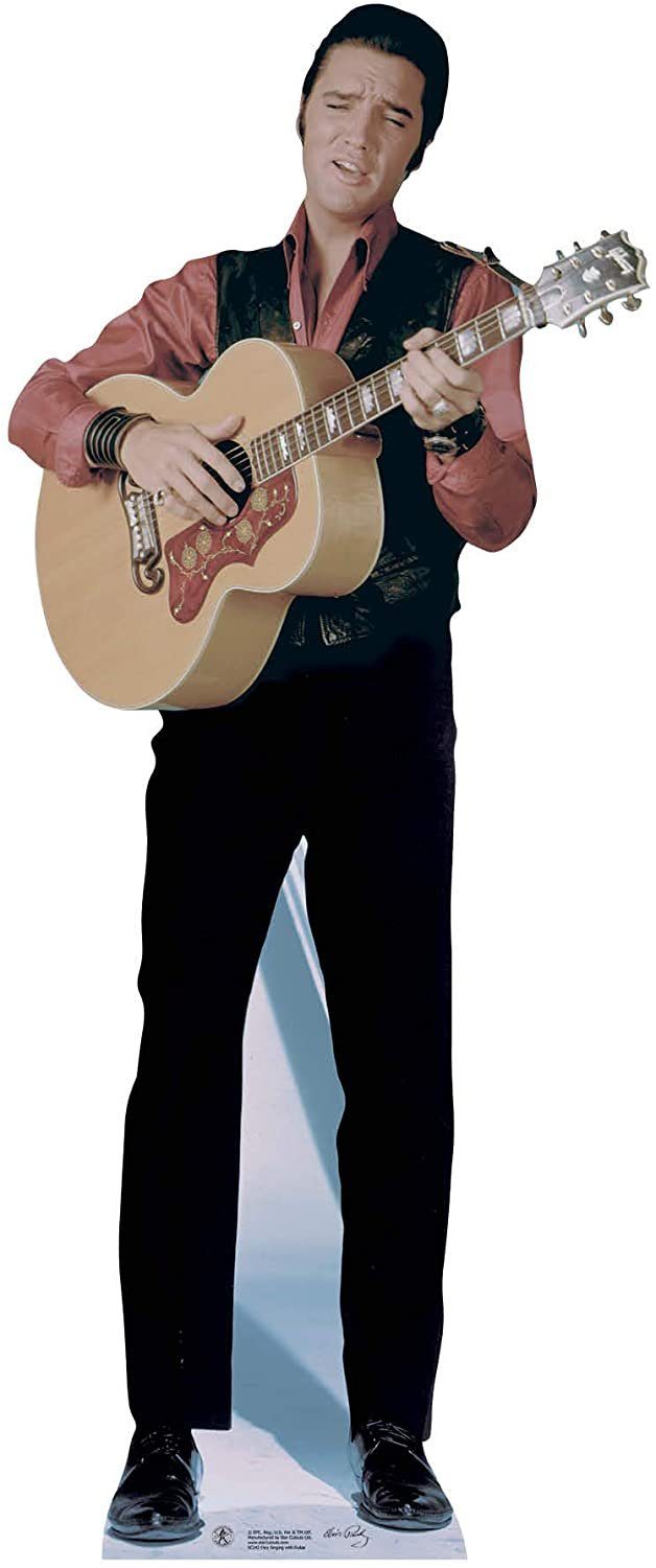 empireposter Dekofigur Elvis Presley - Red Shirt - Pappaufsteller Standy - 181 cm | Dekofiguren