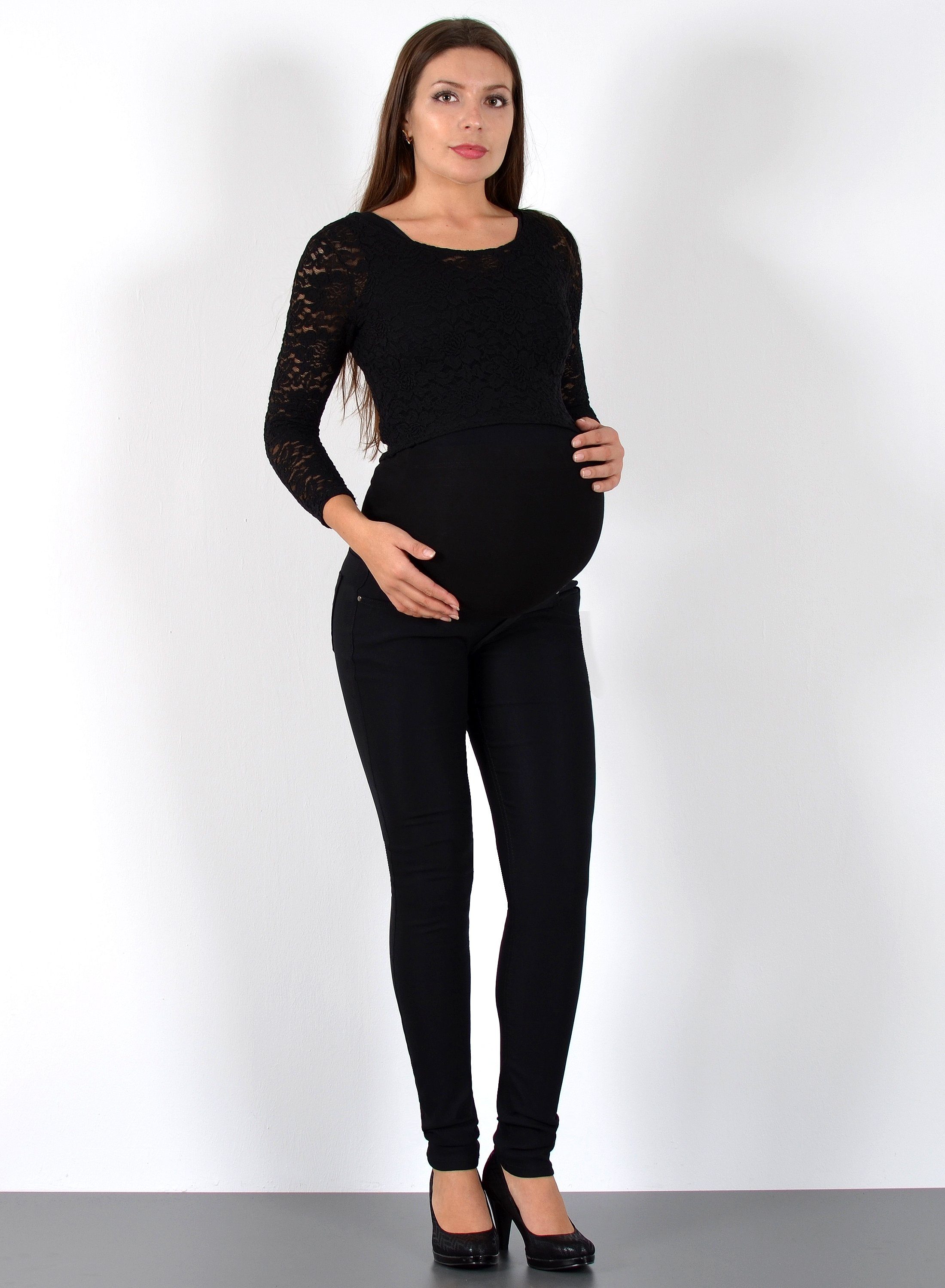 ESRA Umstandsjeans Skinny Fit Schwangerschaftshose mit elastischem Bund J530 Schwangerschaftsjeans mit hoher Leibhöhe und Stretch
