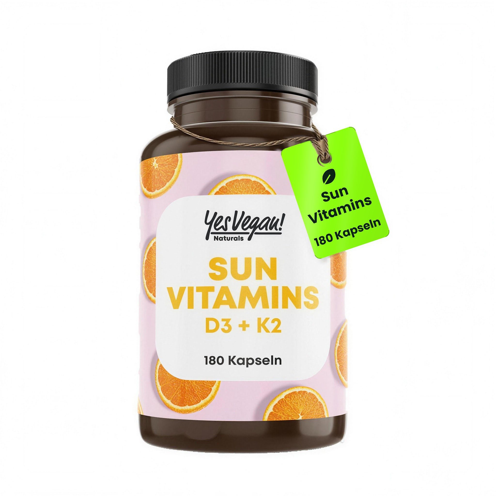 Yes Vegan Vitamin D3 K2 Omega 3 hochdosiert, 5000 IE Depot Kapseln, 180 St., 92 g, vegan, laktosefrei, glutenfrei