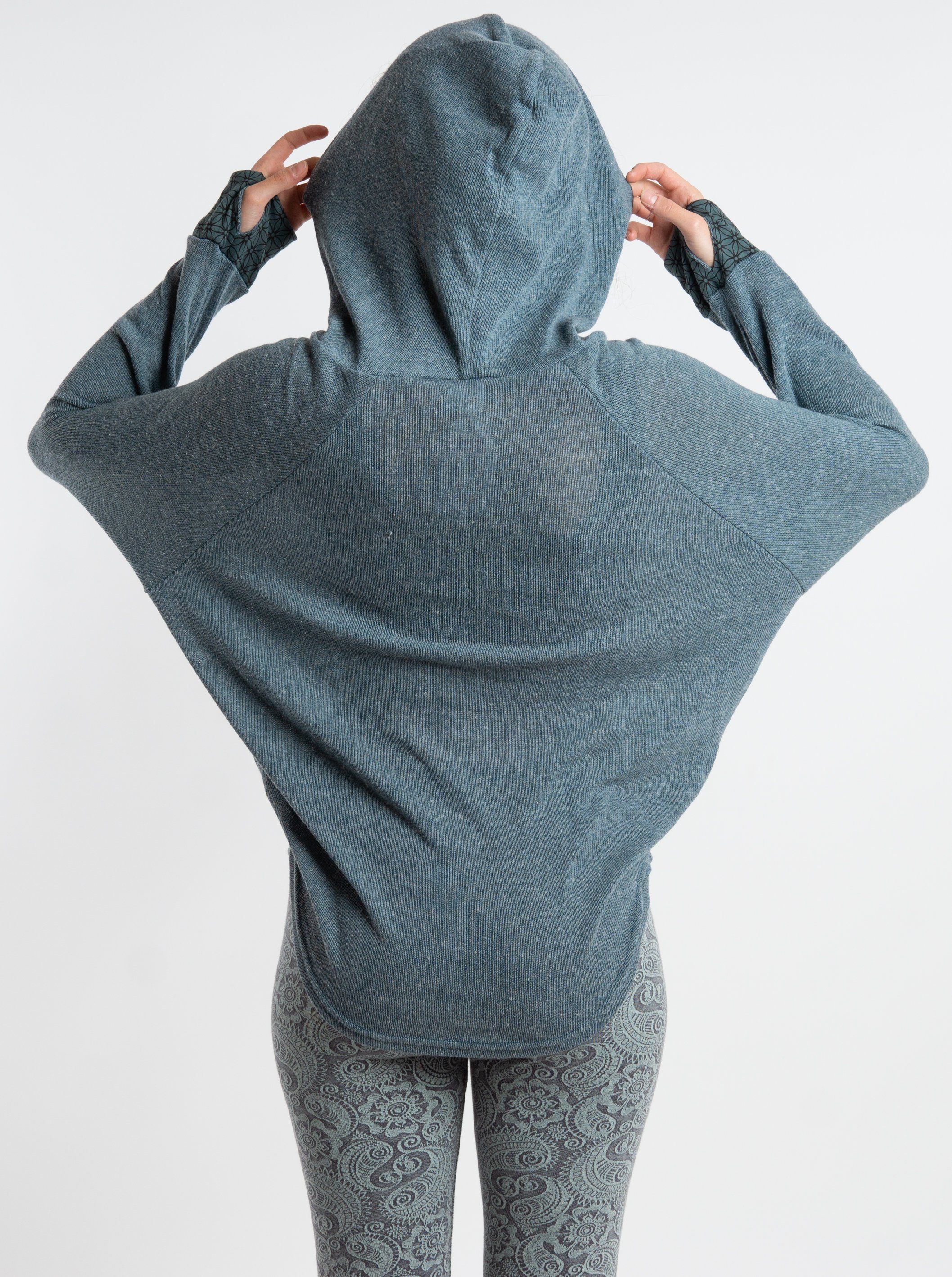 Pullover, Guru-Shop Kapuzenpullover Longsleeve -.. taubenblau Hoody, Bekleidung Sweatshirt, alternative