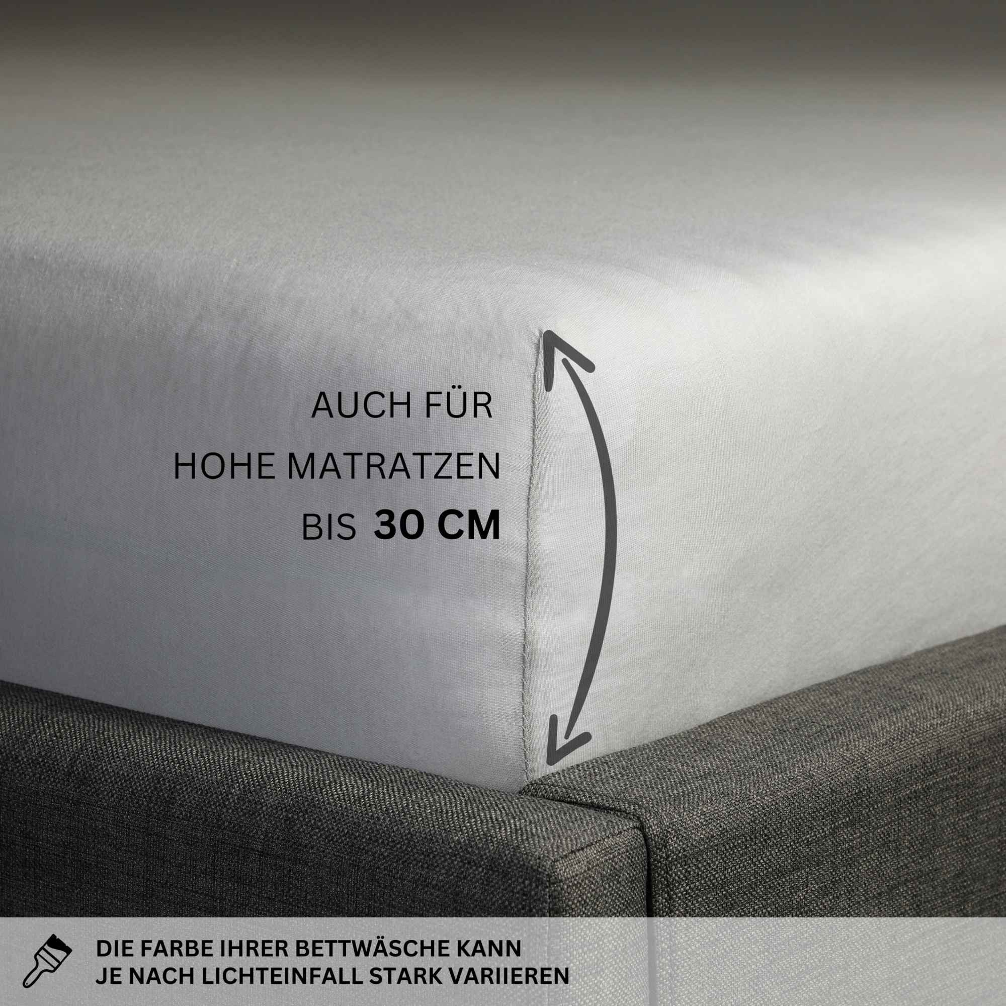 Esprit Spannbettlaken PREMIUM Spannbettlaken, Mischgewebe, Gummizug: rundum, (2 Stück), 100 x 200 cm - 2er Set in Grau – Bild 5 von 5