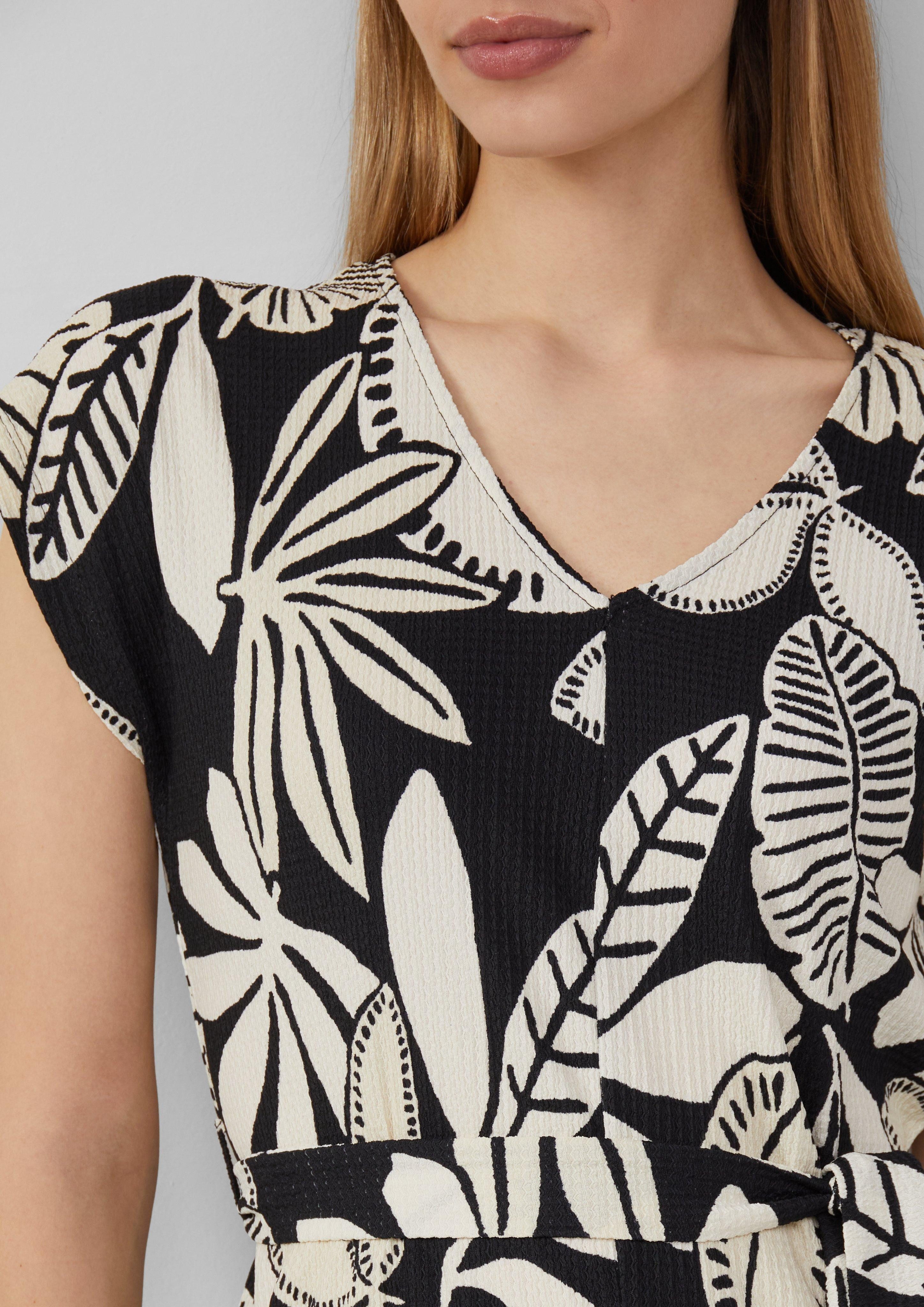 s.Oliver Minikleid Strukturiertes Jerseykleid mit All-over-Print günstig online kaufen