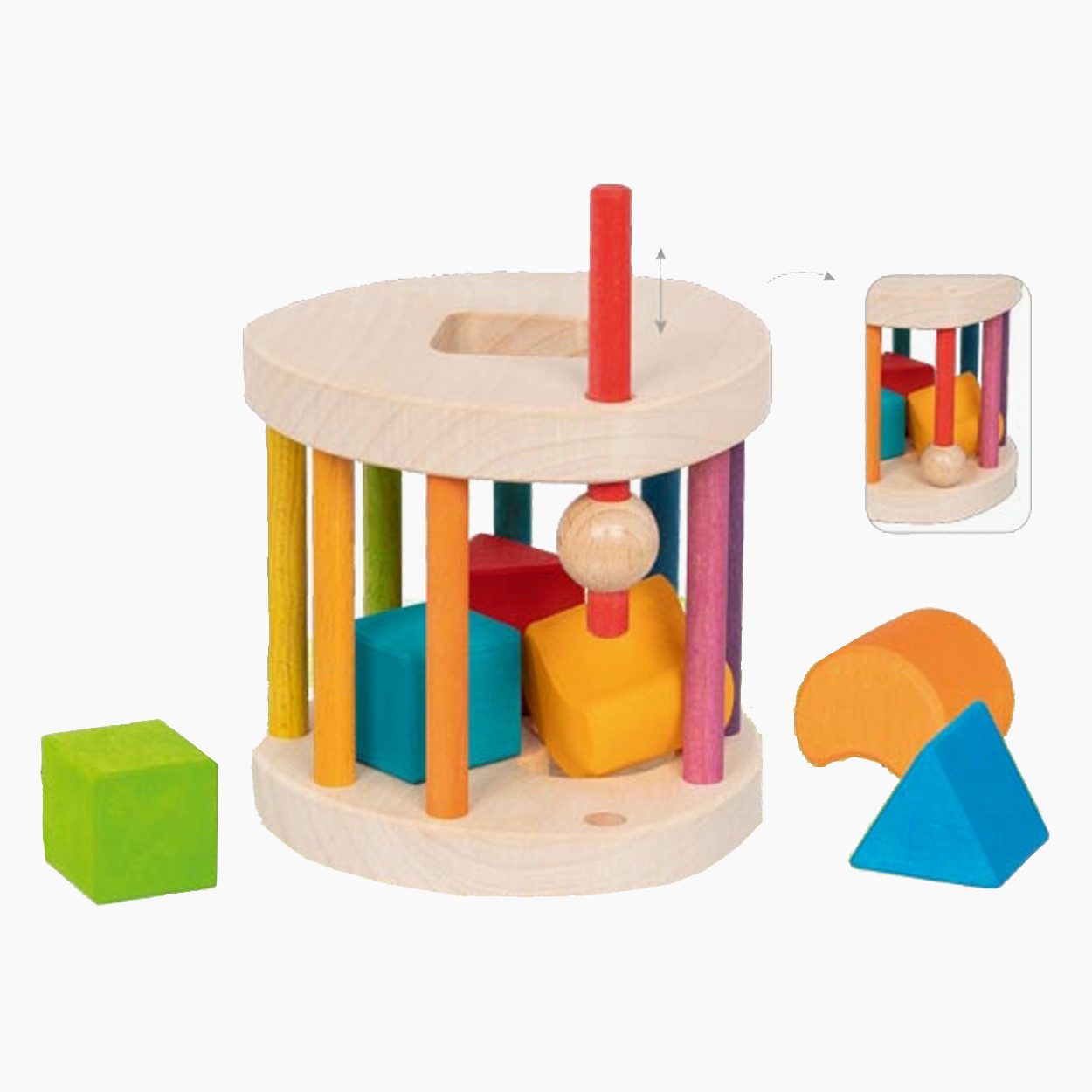 goki Steckspielzeug Sort box Rund, (packung, 1-tlg), erste Zuordnen von verschiedenen Formen