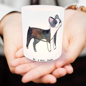 Mr. & Mrs. Panda Windlicht Boston Terrier Lebensretter - Transparent - Geschenk, Hunderasse, Tee (1 St), Hochwertiges Material