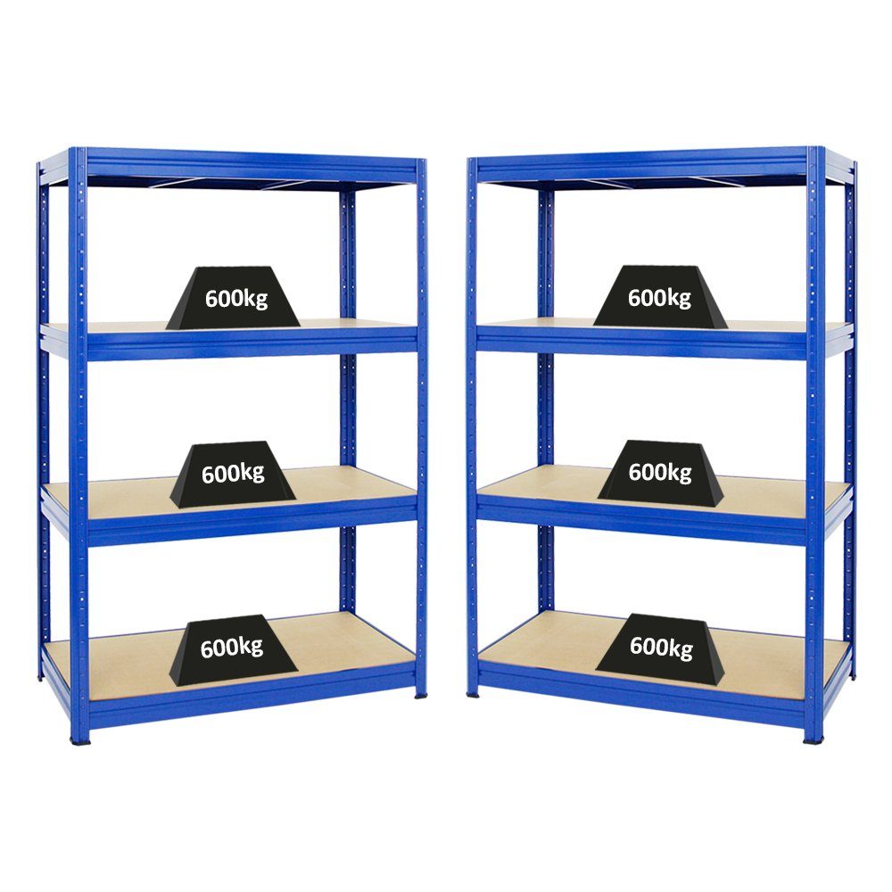 PROREGAL® Schwerlastregal MegaDeal 2 Stück DINO 180x120x60cm Fachlast 600kg Blau