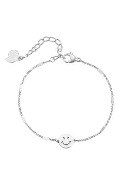 Hey Happiness Charm-Armband »Smiley Gesicht Anhänger Armband«, Edelstahl Armkette mit Smile Anhänger für Frauen, wasserfest