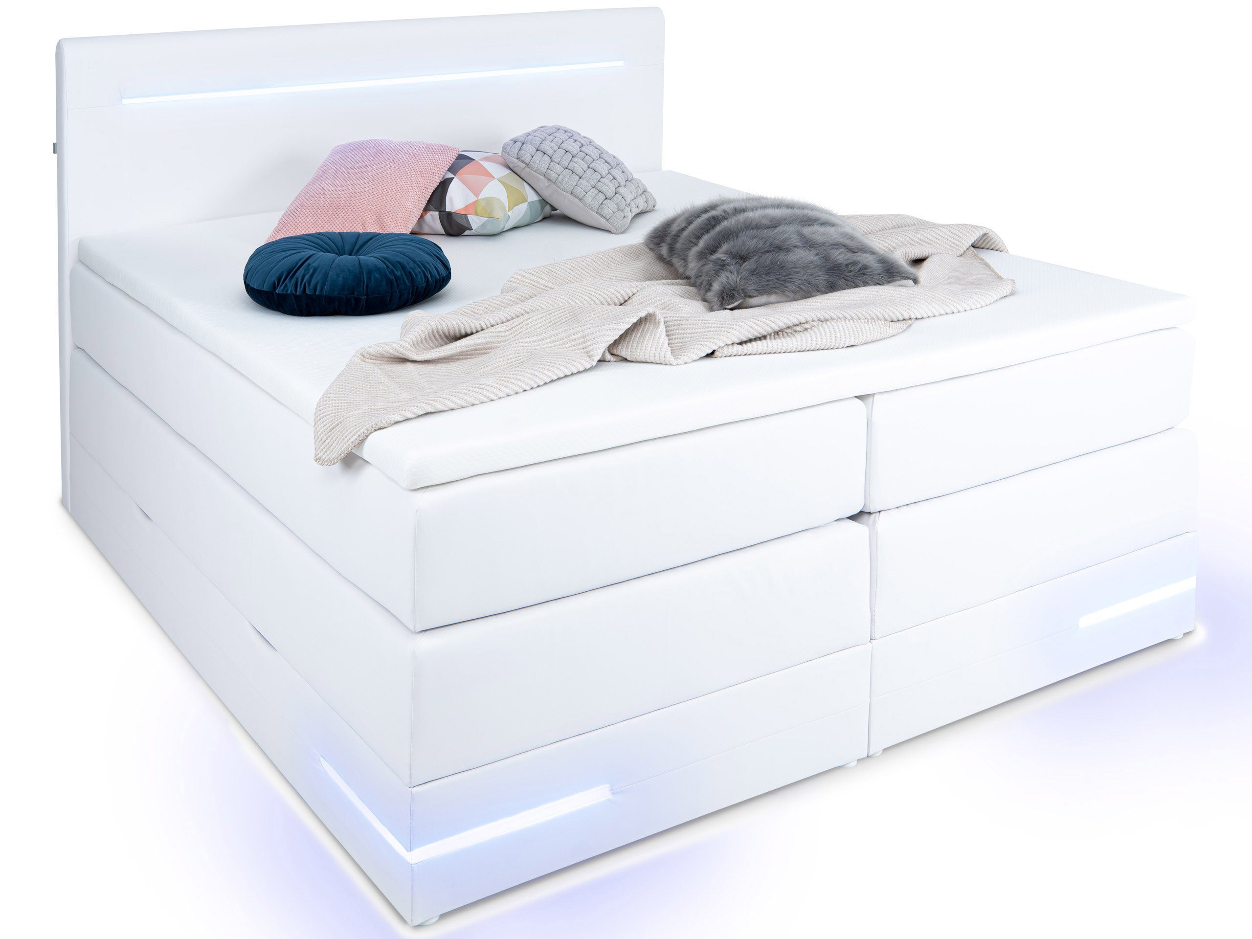 wonello Boxspringbett Daytona, mit LED Beleuchtung günstig online kaufen