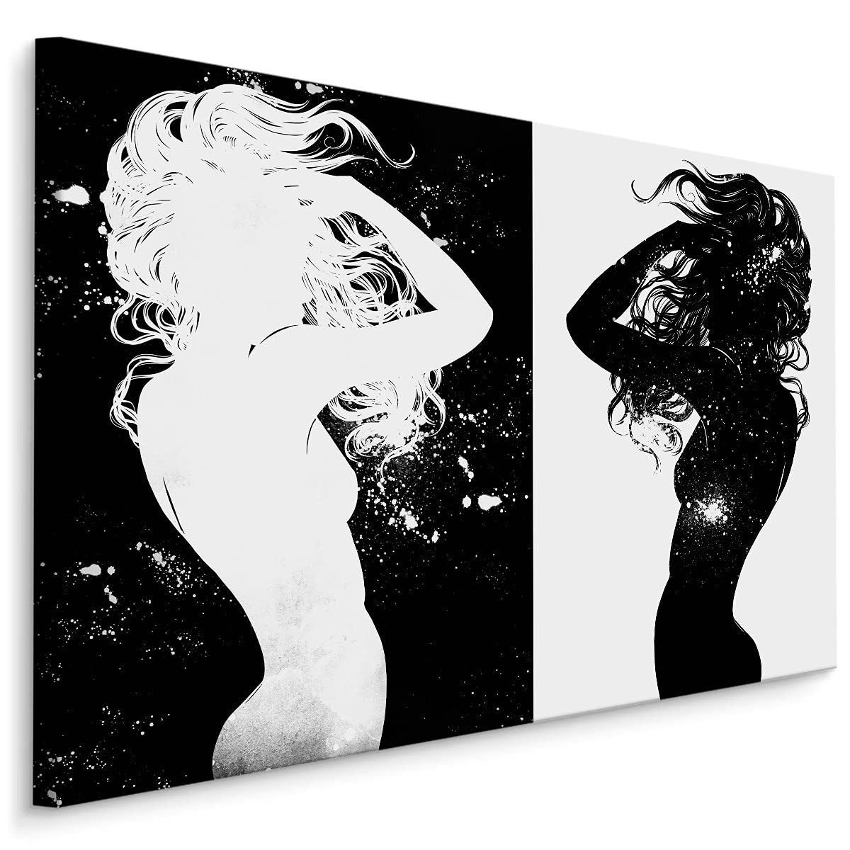 Muralo Leinwandbild Menschen – Leinwandbild Wandbild Kunstdruck Wohnzimmer, Frau (1 St), Frau – Schön Abstrakte Moderne Kunst, 30 x 20 cm, aufhängefertig
