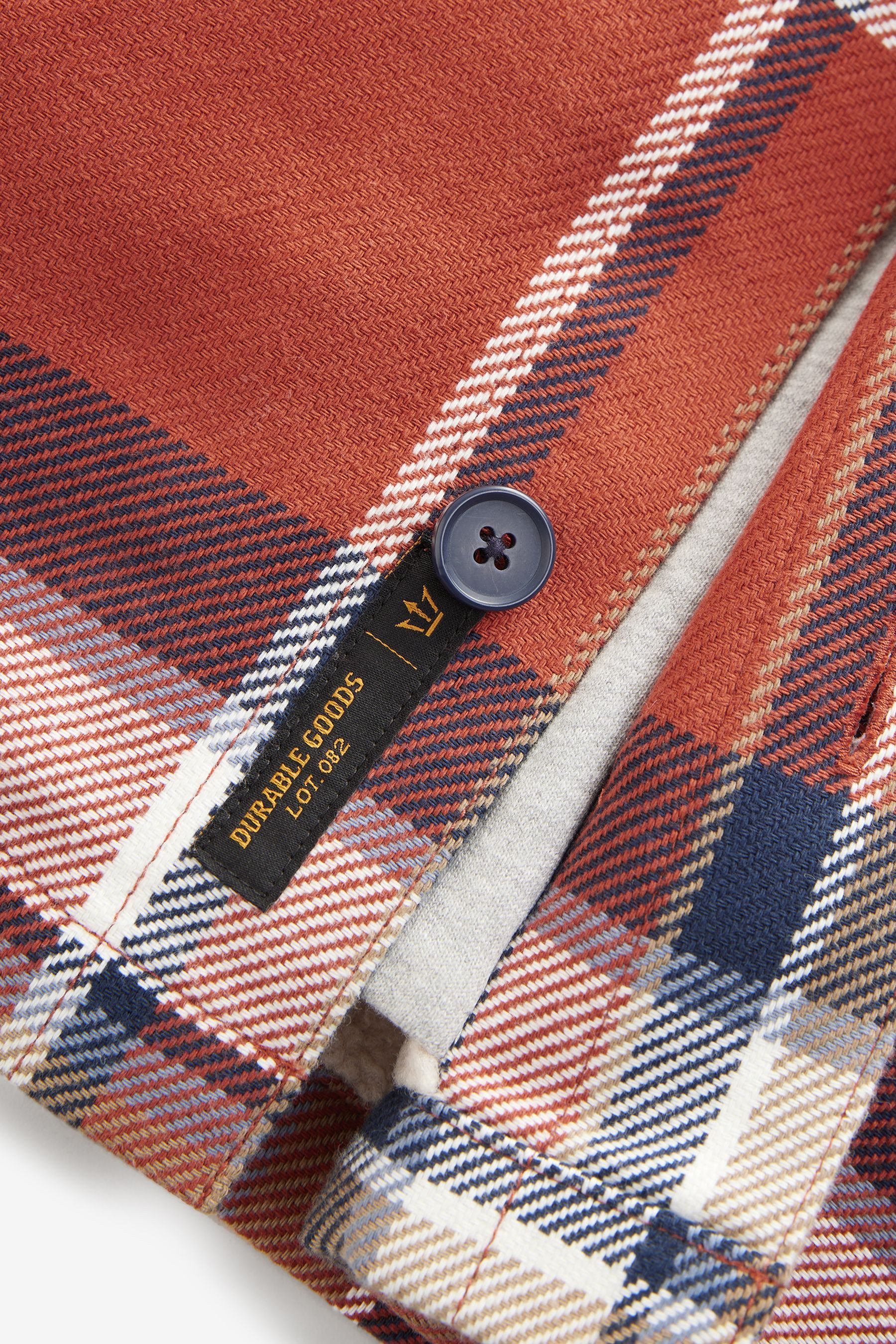 Next Hemdjacke Karierte Hemdjacke mit Teddyfutter und Kapuze (1-St)