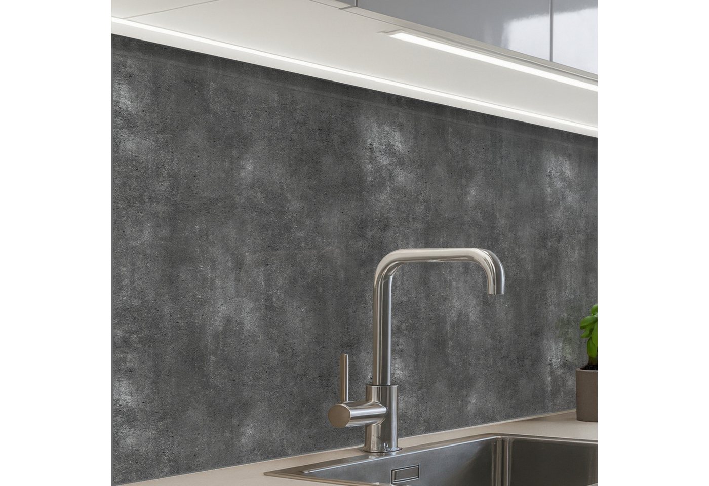 KitchenYeah Küchenrückwand Muster selbstklebend (keine Folie) Dunkelgrau - Roh - Konkret, (1-tlg), Spritzschutz, Küche, Rückwand, Küchenwand, Küchenfront, 30x20 cm