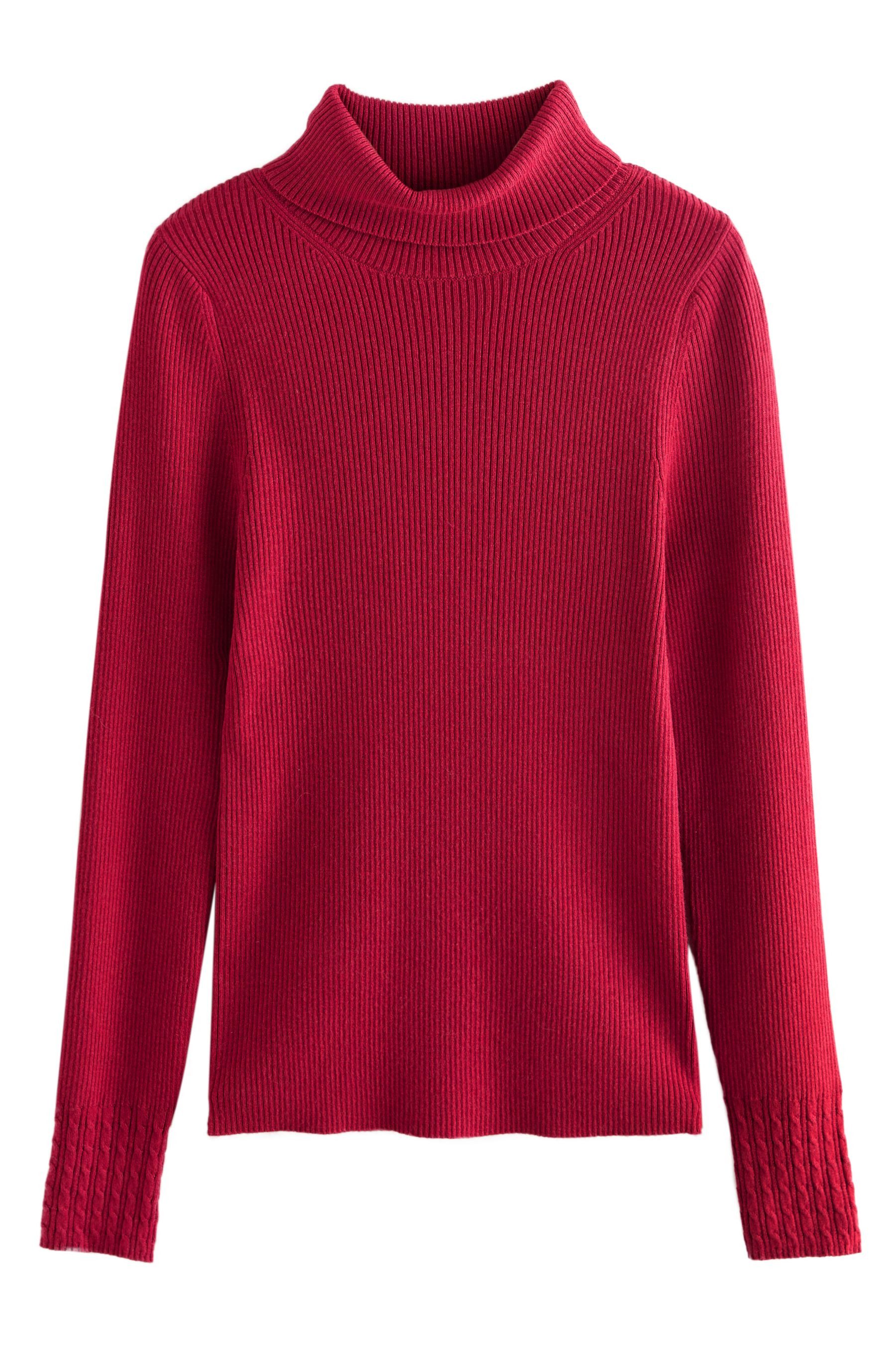 Next Strickpullover Gerippter Rollkragenpullover mit Wollanteil (1-tlg) günstig online kaufen