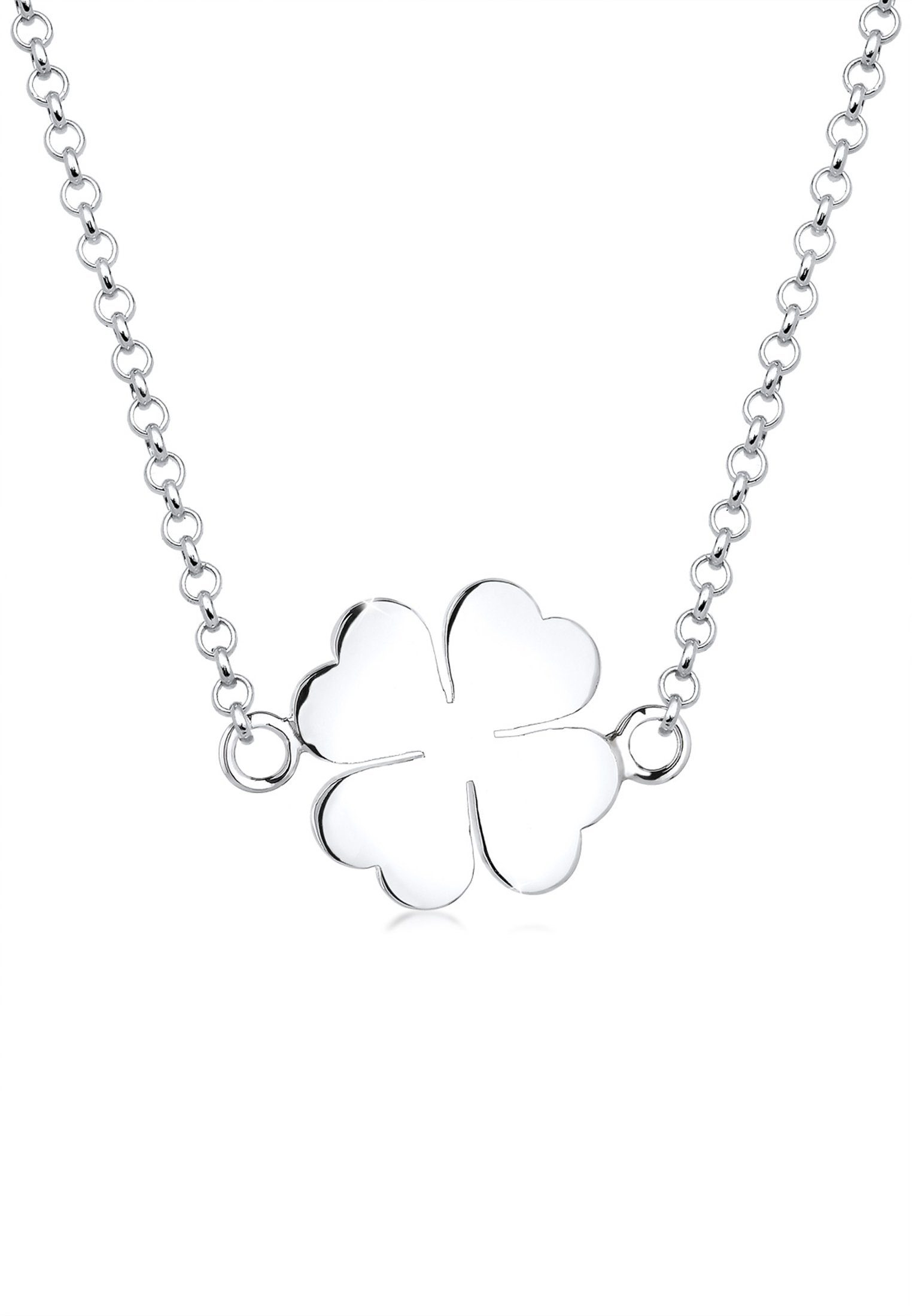 Elli Kette mit Anhänger Anhänger Kleeblatt Glück 925 Silber, Kleeblatt