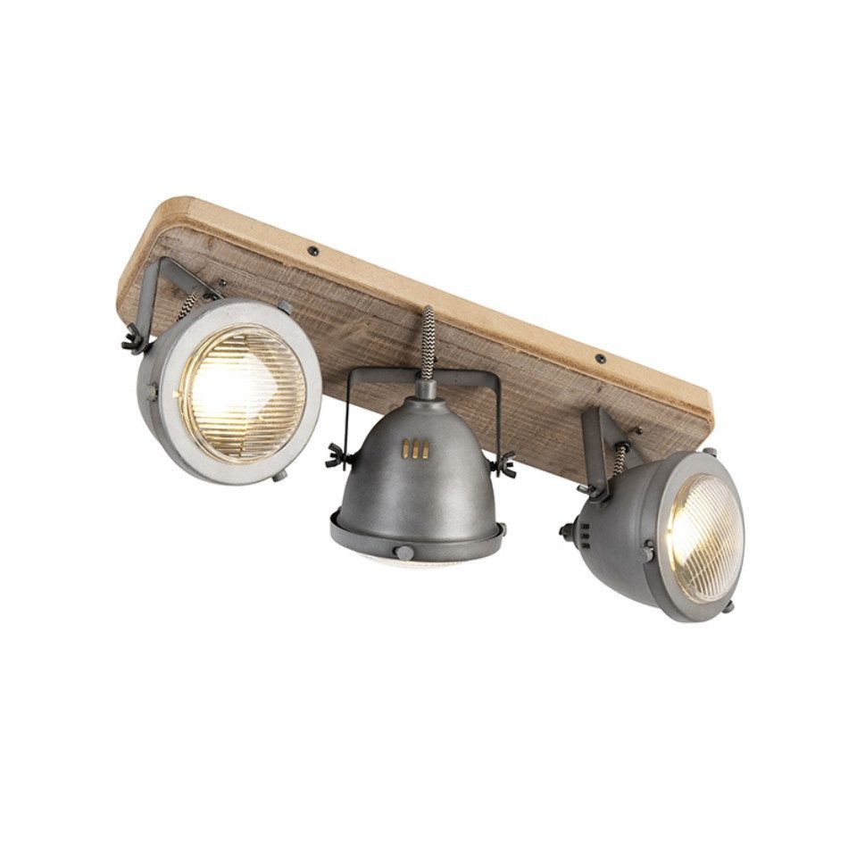 Qazqa LED Aufbaustrahler Emado, ohne Leuchtmittel, Warmweiß, QAZQA Aufbau­spot, gu10, Grau, Stahl, Industrie
