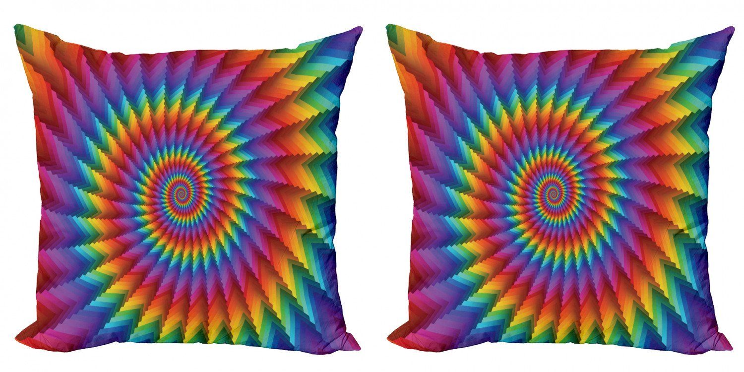 Kissenbezüge Modern Accent Stück), trippy Regenbogen-Spirale (2 Doppelseitiger Vibrierende Abakuhaus Digitaldruck