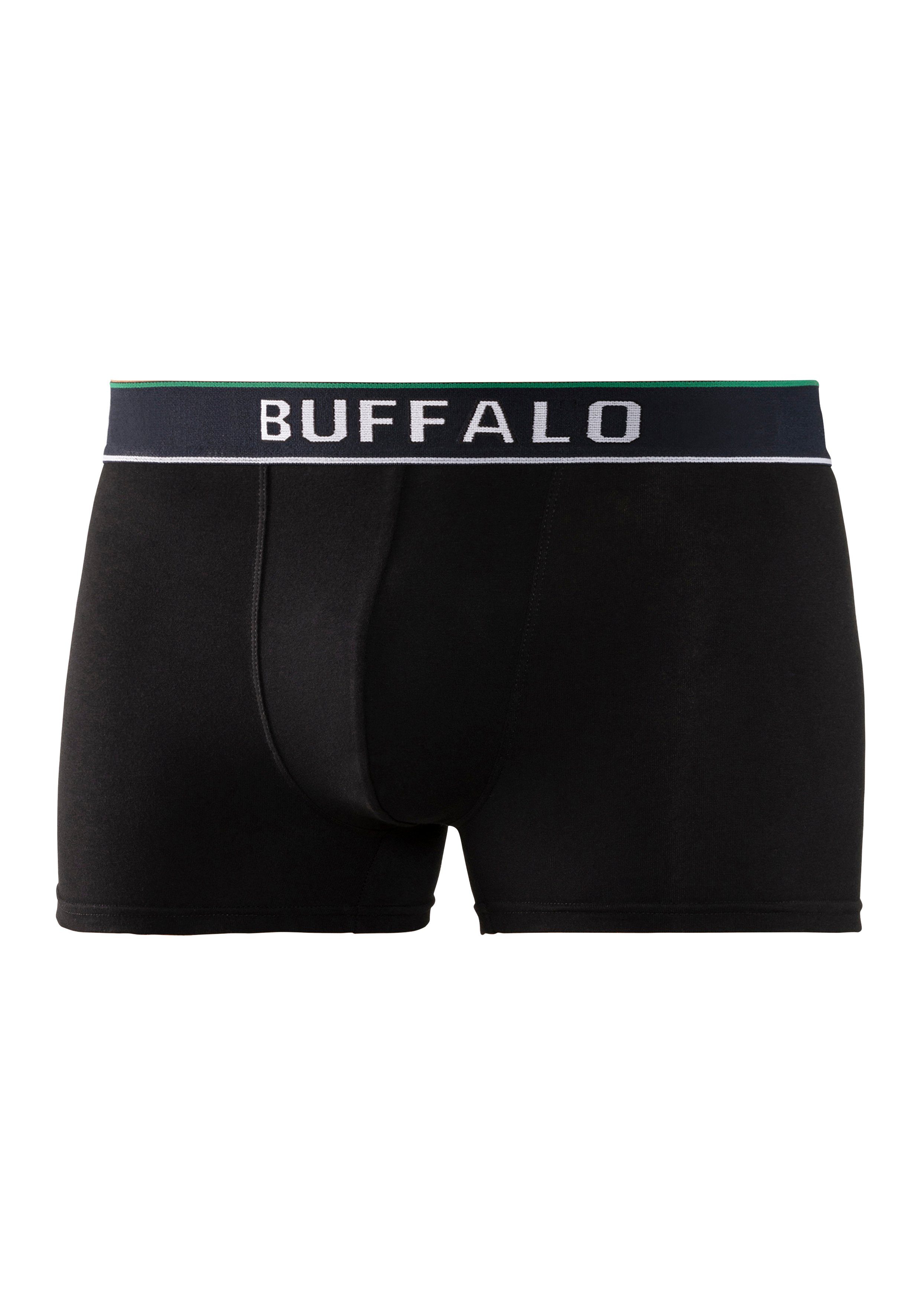 Buffalo College im schwarz-navy, schwarz, Boxer Design (Packung, Webbund schwarz-grün 3-St)