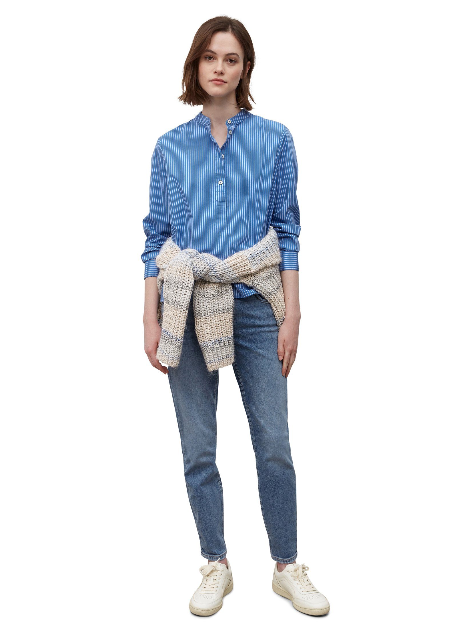 Damen Blusen Marc O'Polo DENIM Langarmbluse aus reiner Bio-Baumwolle
