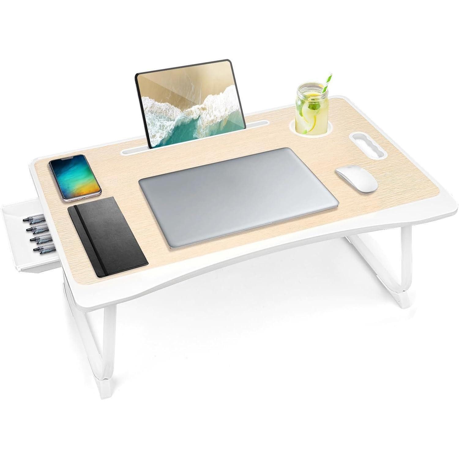 LuxusKollektion Laptop Tablett Laptoptisch Laptop Betttisch klappbar Lapdesk mit Schublade und