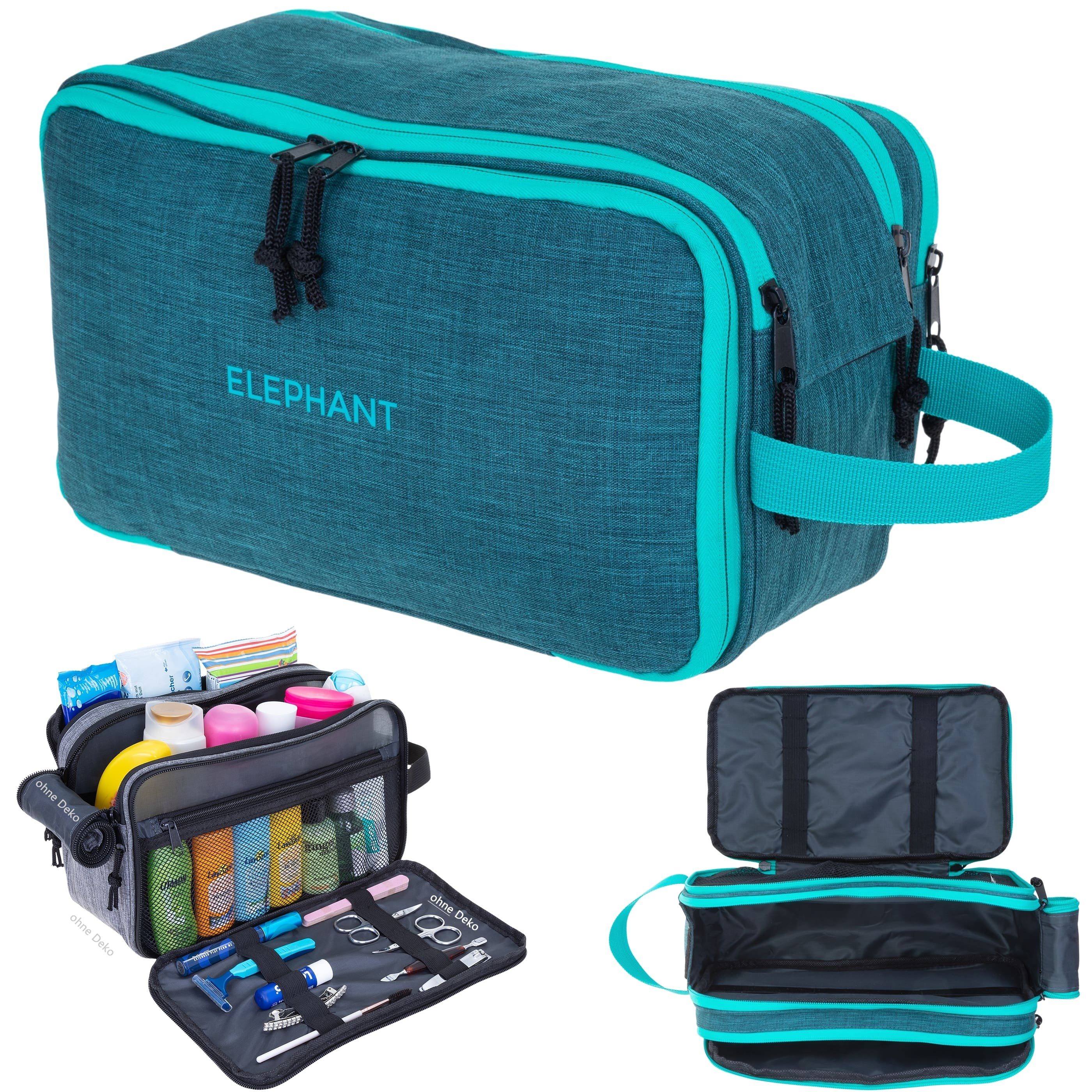 ELEPHANT Kulturbeutel Travel Herren Damen Washbag Reise, Kulturtasche Kosmetiktasche Reise Tasche Sauna