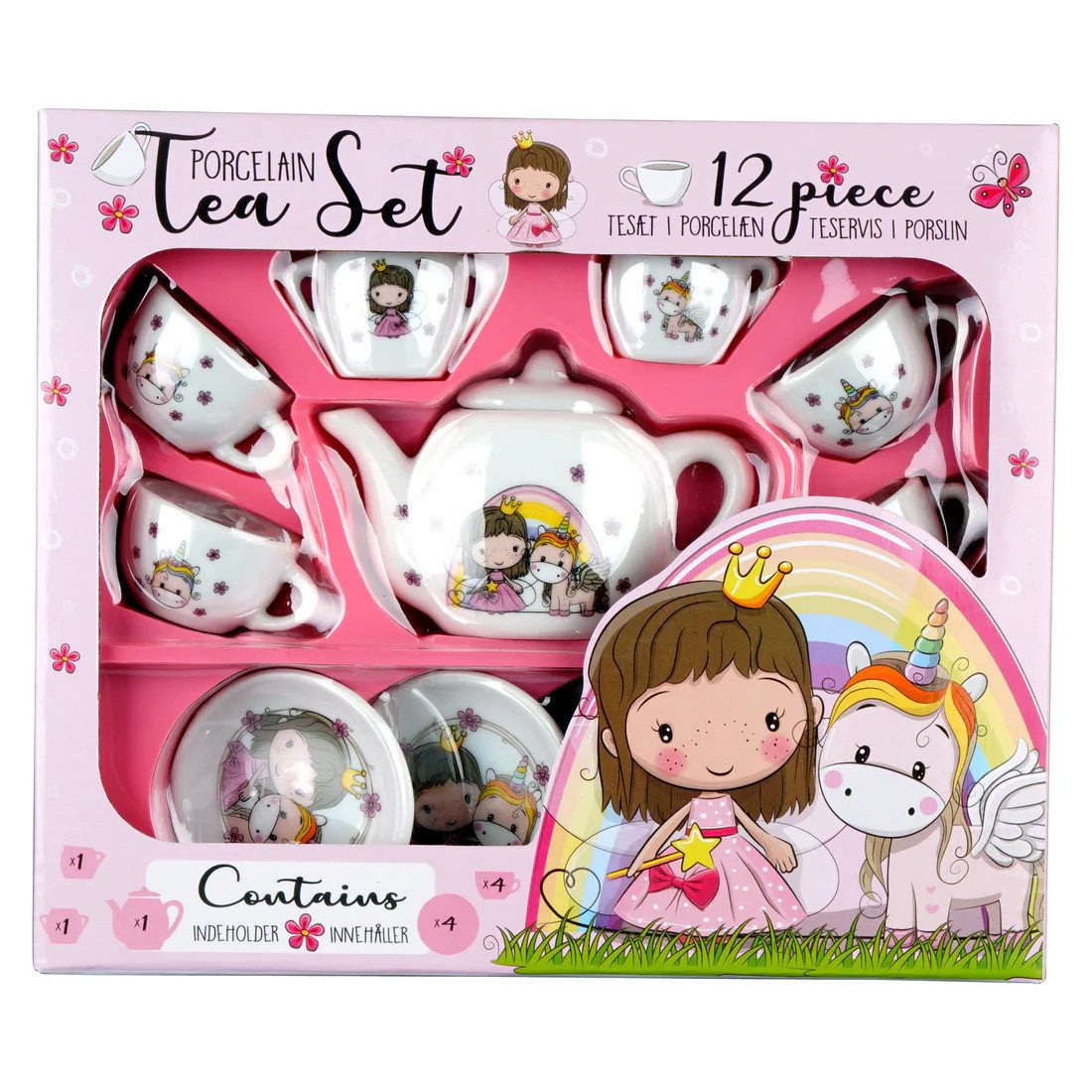 Barbo Toys Kinder-Haushaltsset Teeservice aus Porzellan Kinder Lillie & Ellie 12-teilig Geschenk