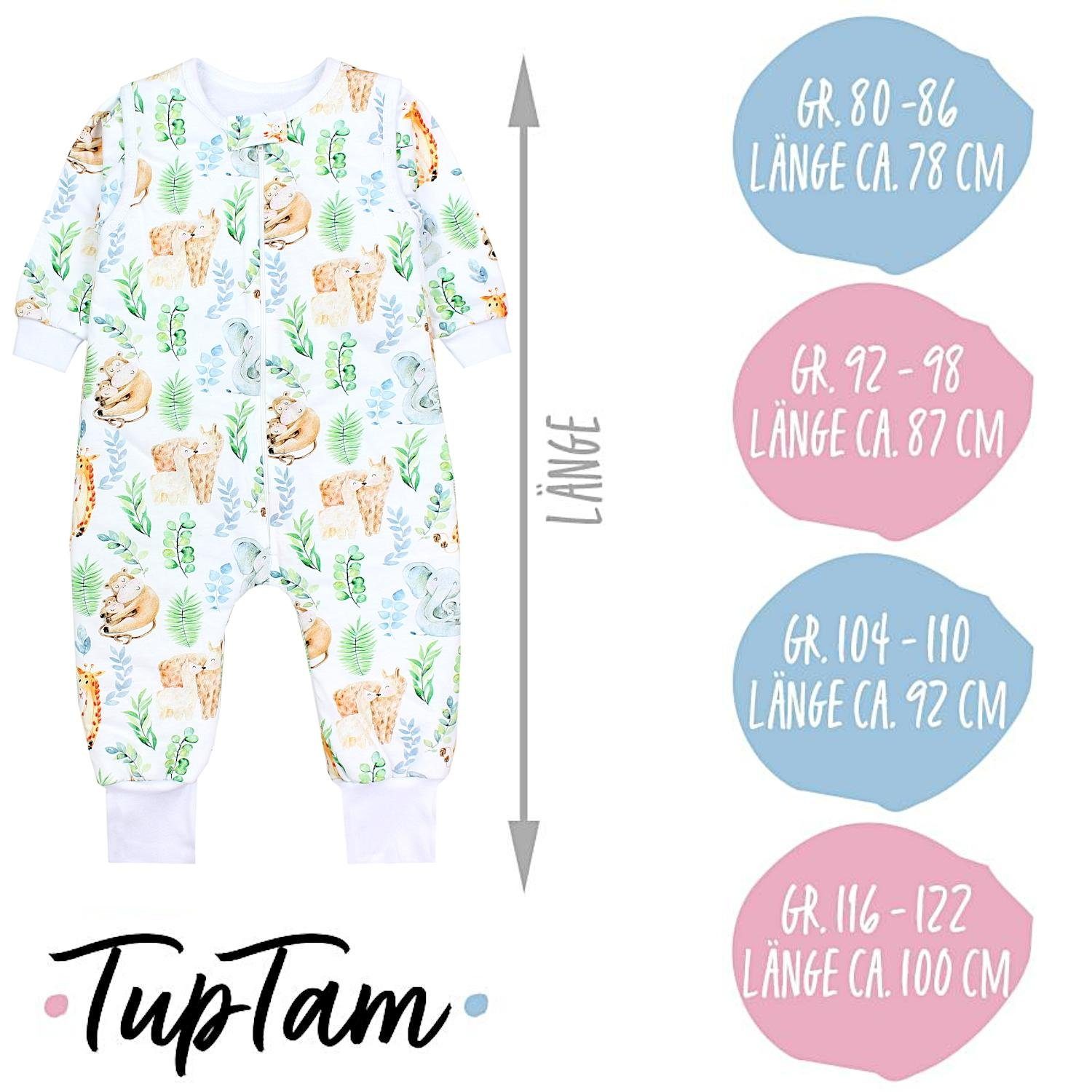 TupTam Babyschlafsack 2.5 TOG Schlafsack BIO-Baumwolle mit Beinen und Ärmeln Herbst Winter