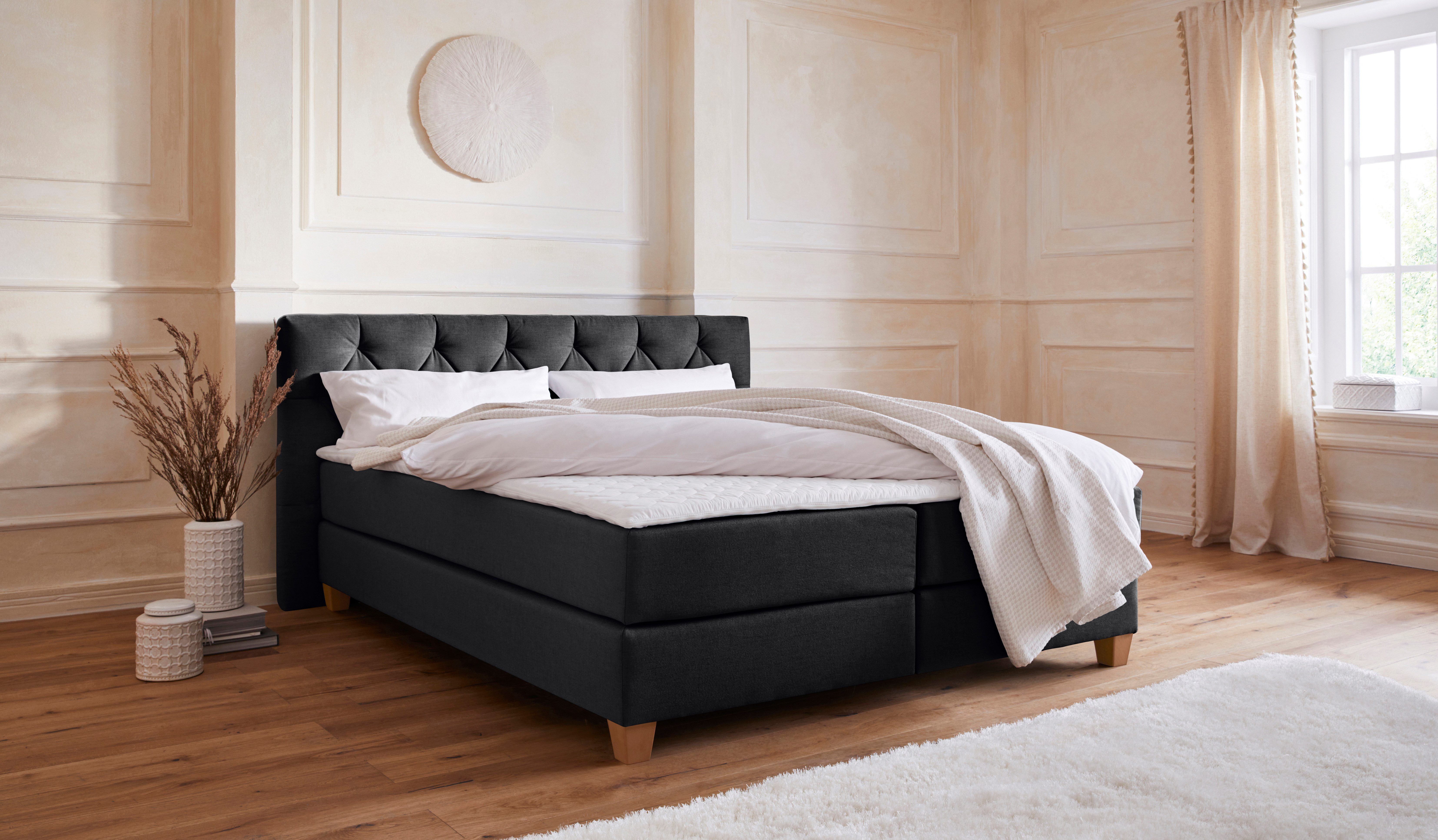 Home affaire Boxspringbett Harmones, in 3 Breiten, Härtegrad auch im Mix mit je 1 Matratze in H2 und H3
