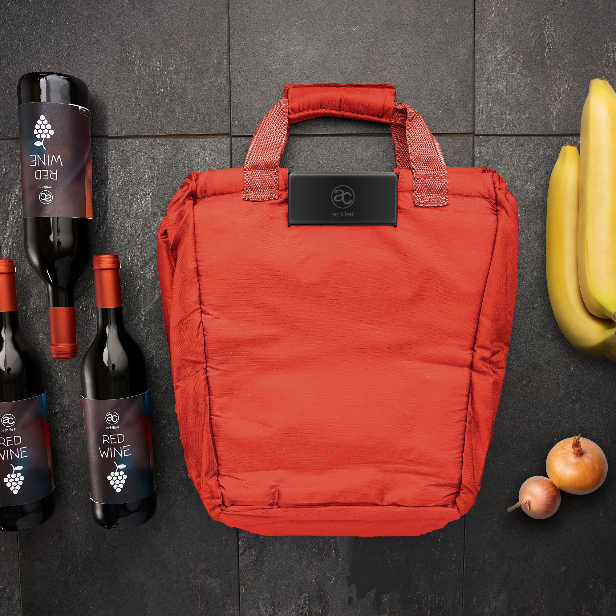 40 Einkaufswagentasche achilles und Flaschenfächern, Kühlfunktion l mit Easy-Carrier rot Einkaufsbeutel