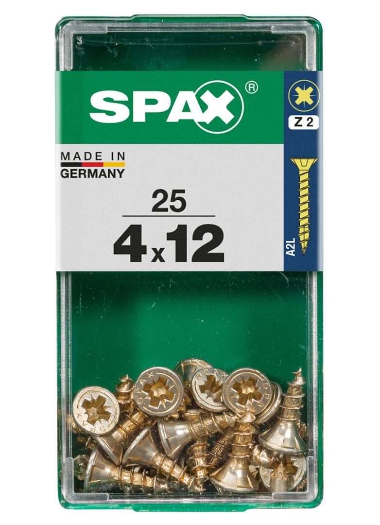 SPAX Holzbauschraube Spax Universalschrauben 4.0 x 12 mm PZ 2 - 25 Stk. | Schrauben