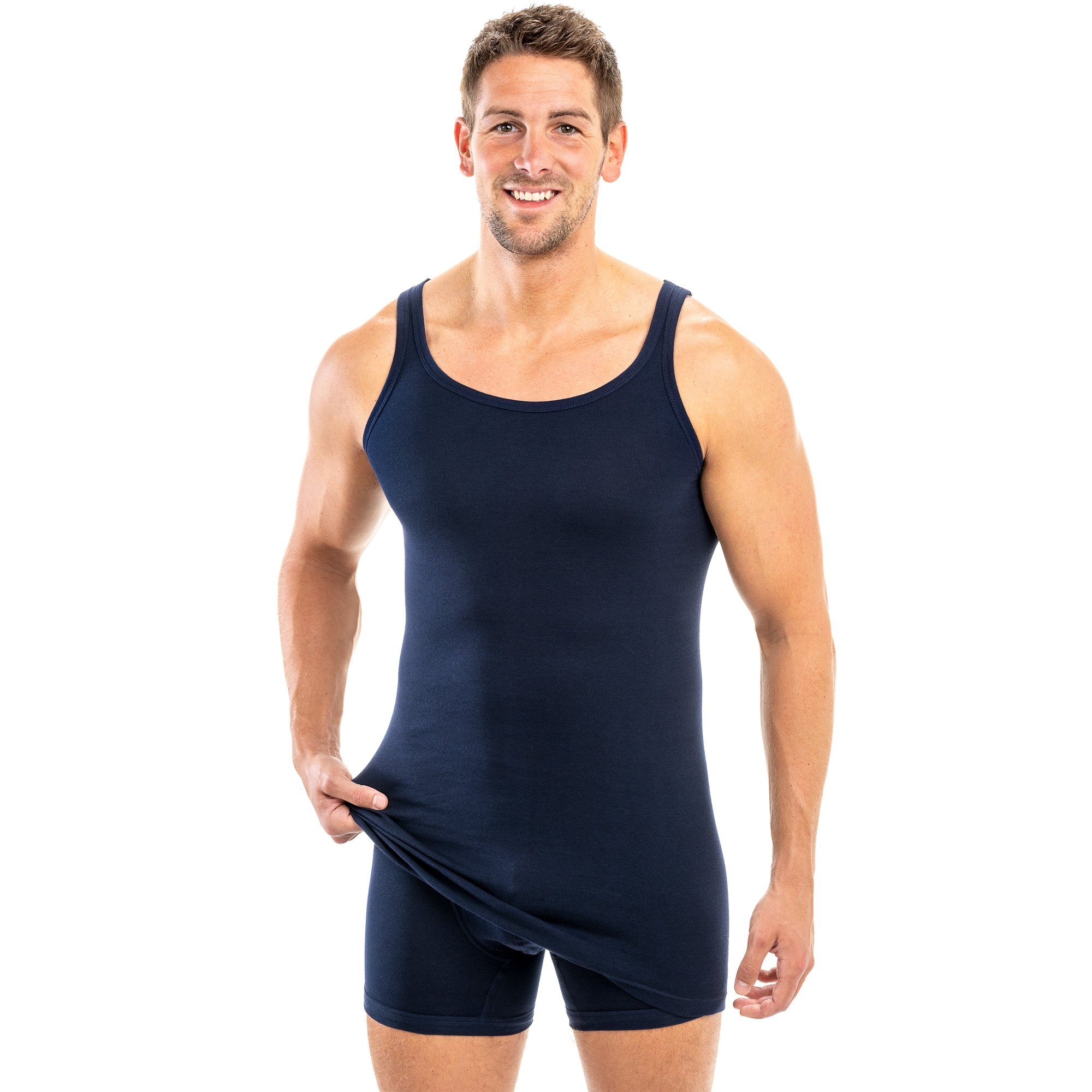 HERMKO Unterhemd 3007 extralanges Herren Unterhemd (10 cm) Achselhemd aus B günstig online kaufen
