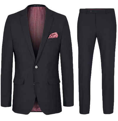 Paul Malone Anzug Herrenanzug modern slim fit Anzug für Männer - stretch (Set, 2-tlg., Sakko mit Hose)