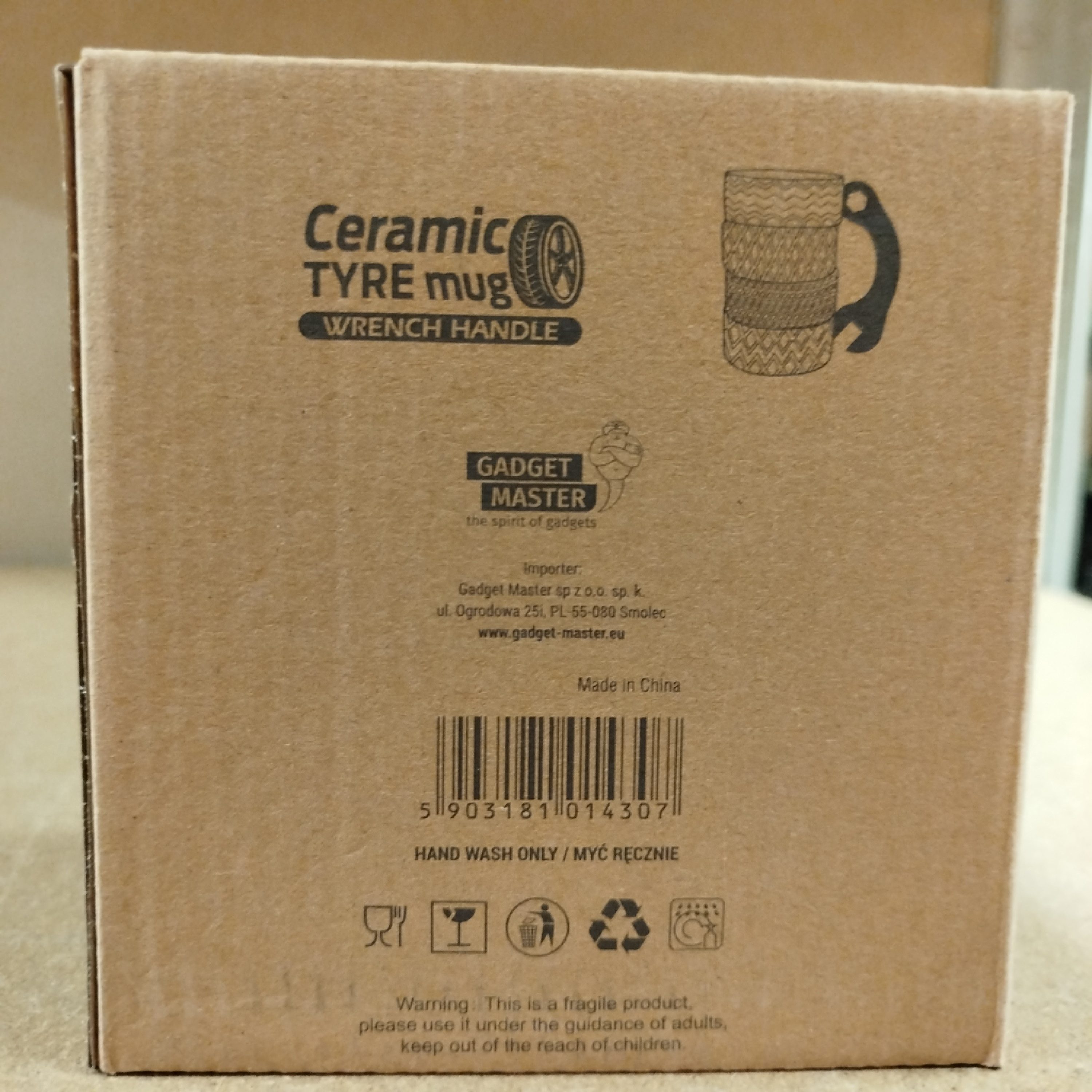 Gadget Master Tasse Autoreifen Kaffeebecher mit Schraubenschlüssel als Griff