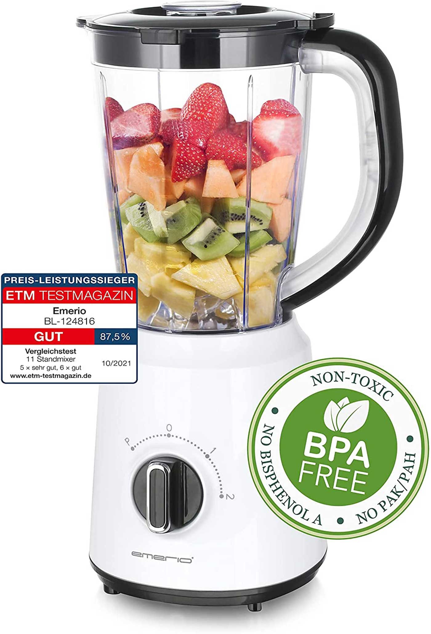 Emerio Standmixer BL-124816 Standmixer mit Edelstahlklingen, 500 W