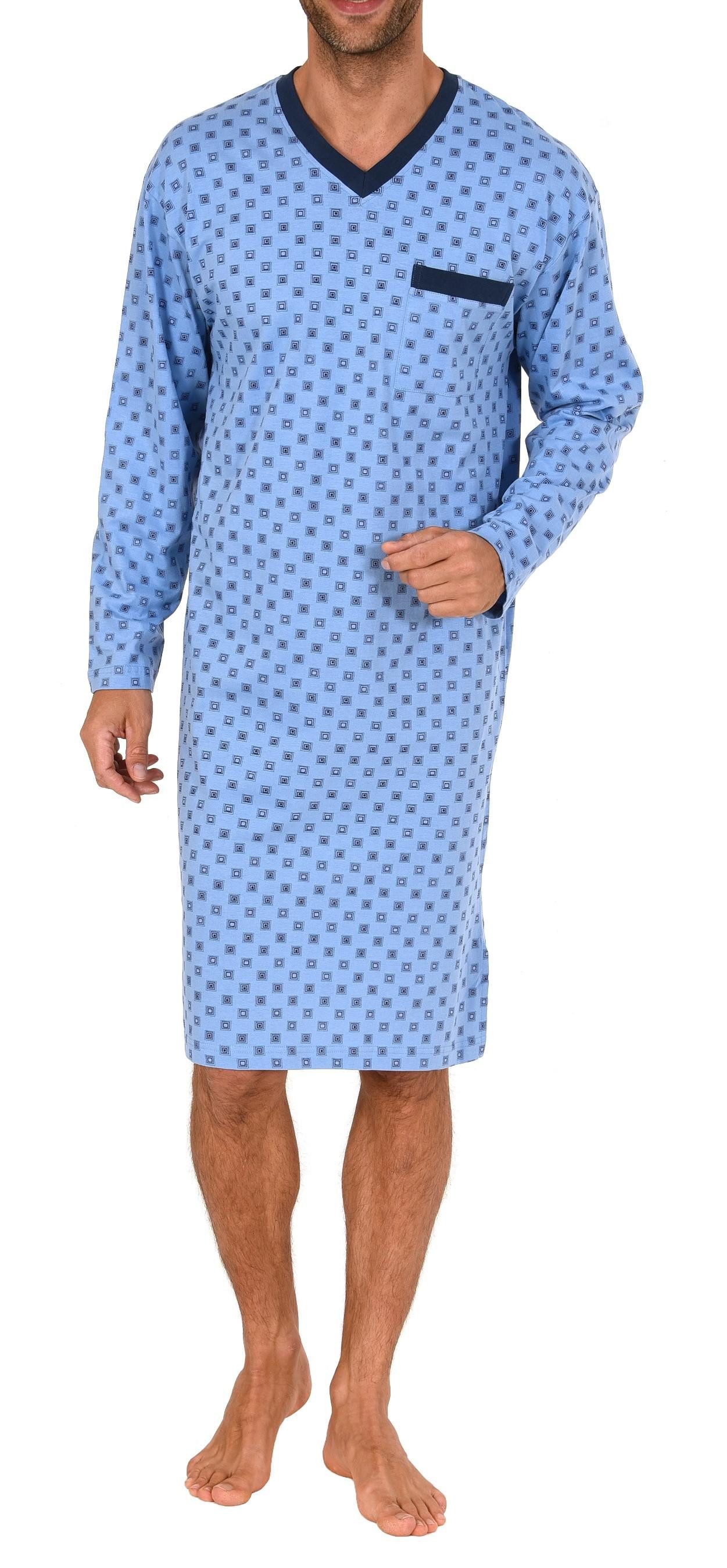 Normann Nachthemd Herren Nachthemd langarm in Optik - 62672