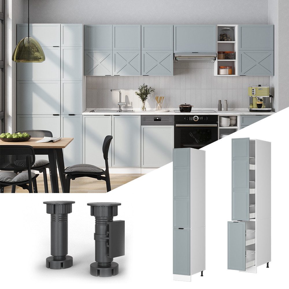 Vicco Hochschrank Fame-Line, Hellblau-grau/Weiß, 30 cm günstig online kaufen