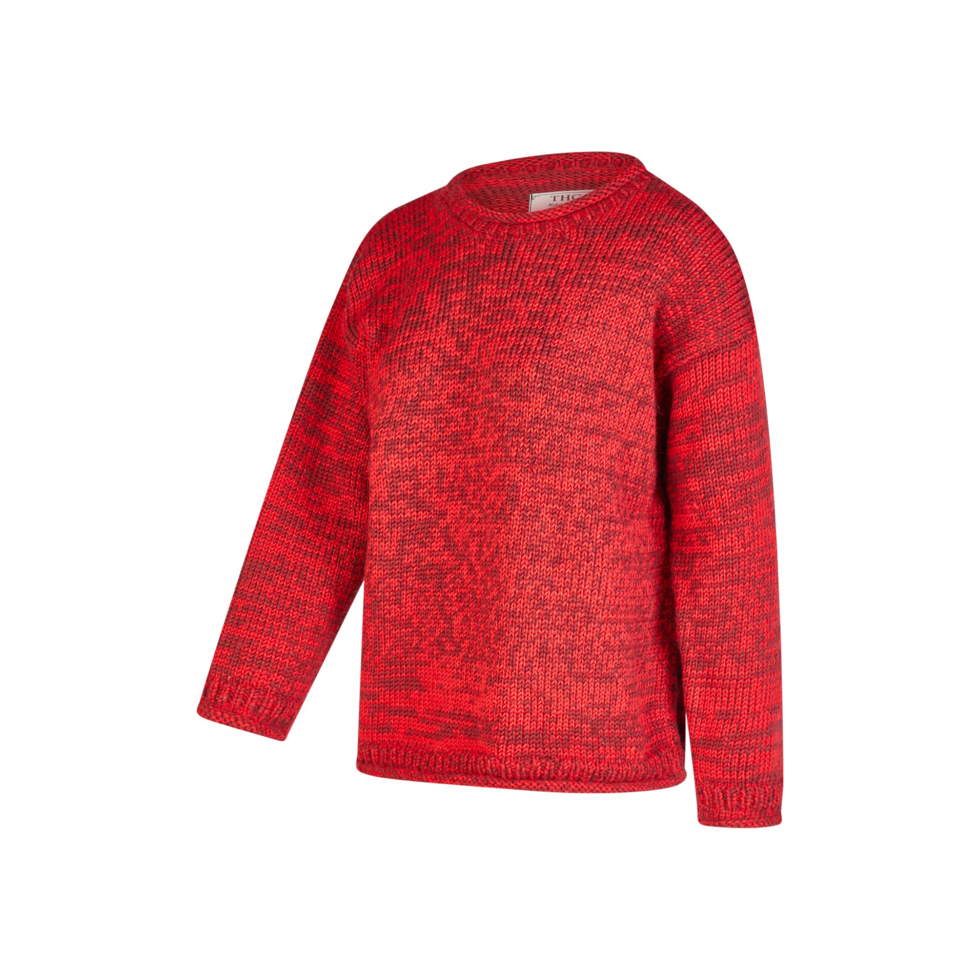 THC Natural Line Strickpullover THC Schafwoll Strickpullover rot 715 (1 Stück, 1-tlg., 1 Stück) weiche Schurwolle