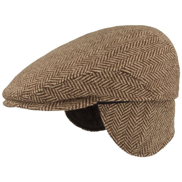 Breiter Schiebermütze elegante Flatcap in breitem Fischgrät-Muster