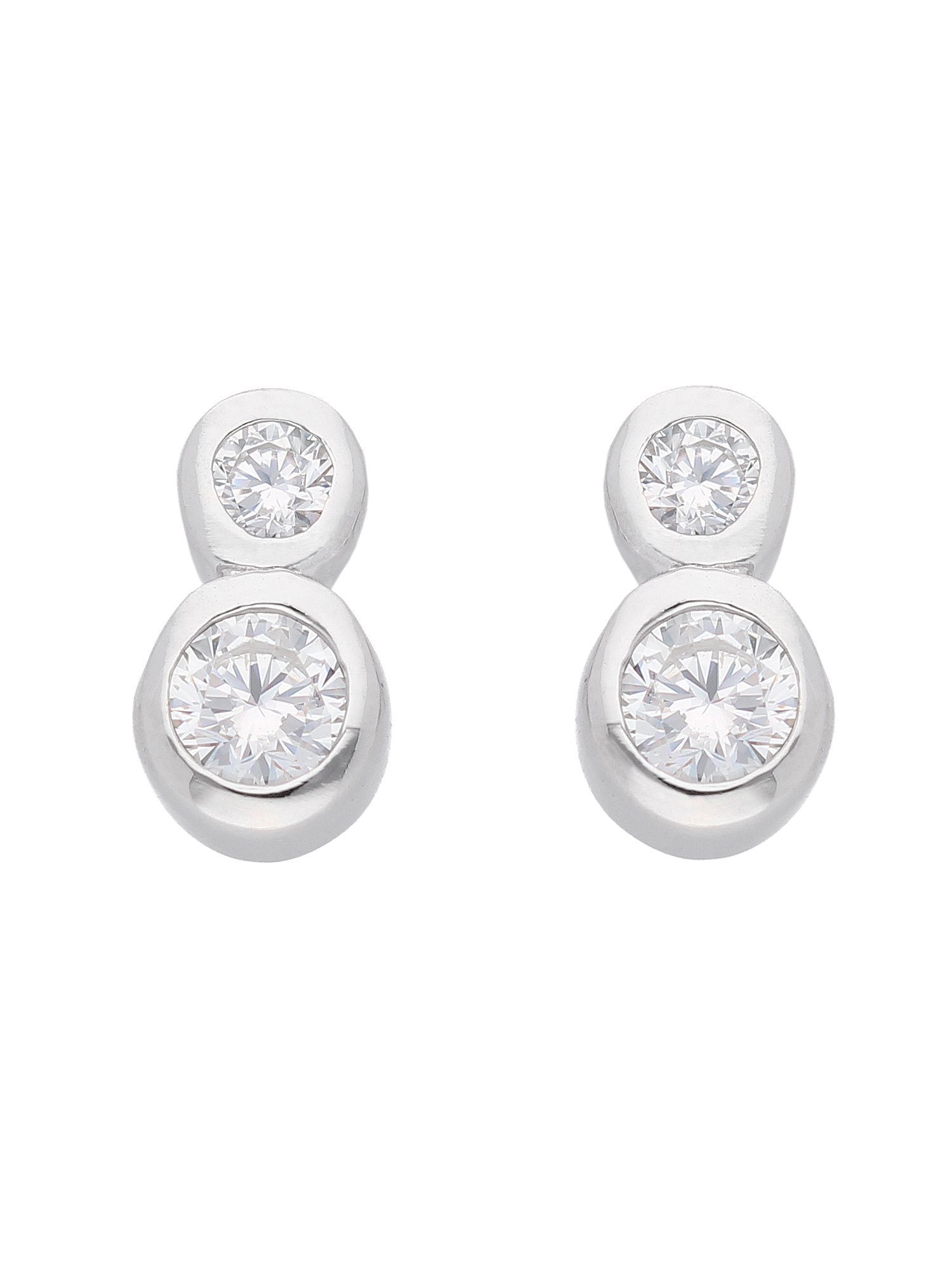 Adelia´s Paar Ohrhänger 925 Silber Ohrringe Ohrstecker mit Zirkonia, mit  Zirkonia Silberschmuck für Damen, Maße - Breite 5,5 mm - Höhe 10 mm