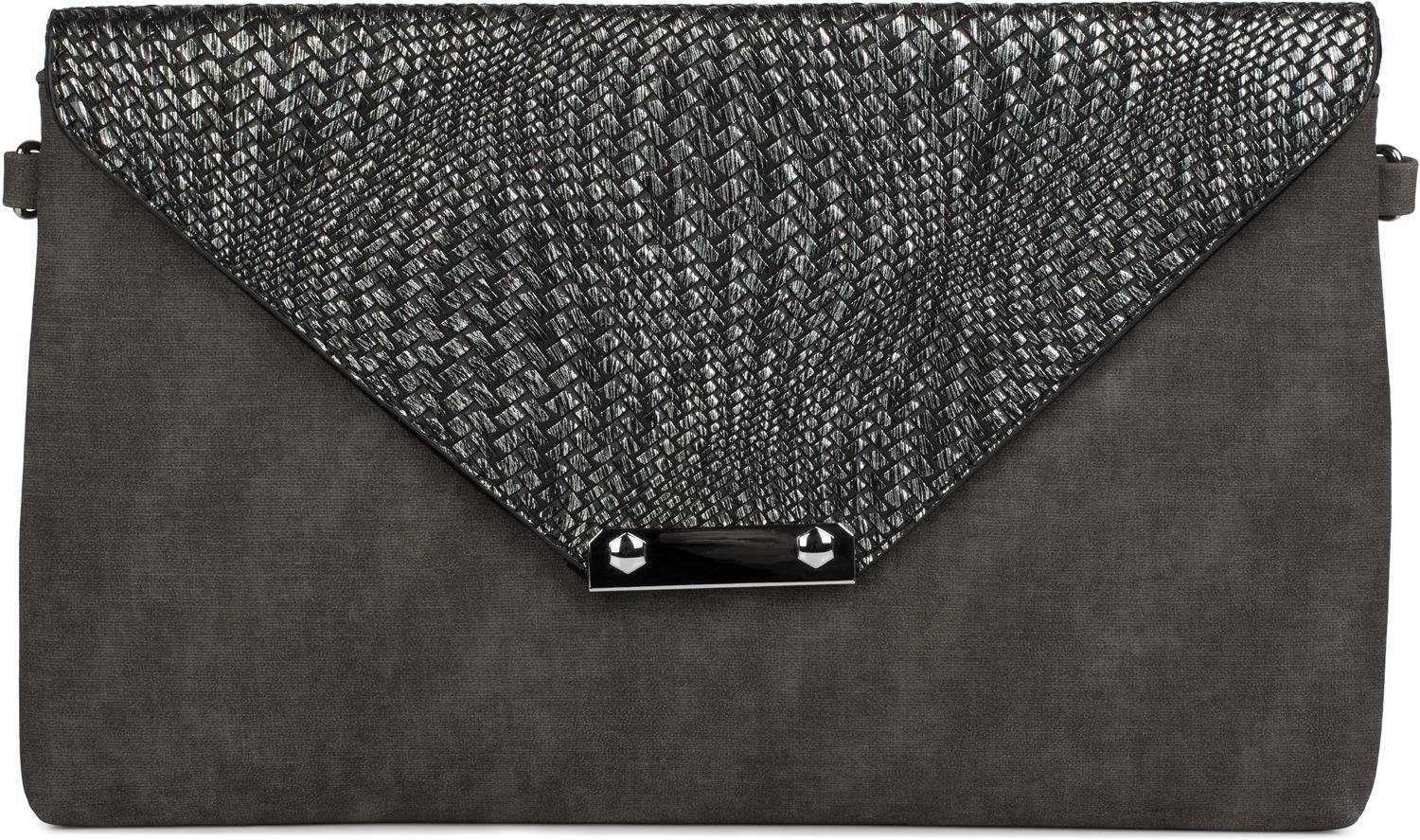 Envelope Clutch Flecht (1-tlg), in styleBREAKER Optik Schwarz Clutch