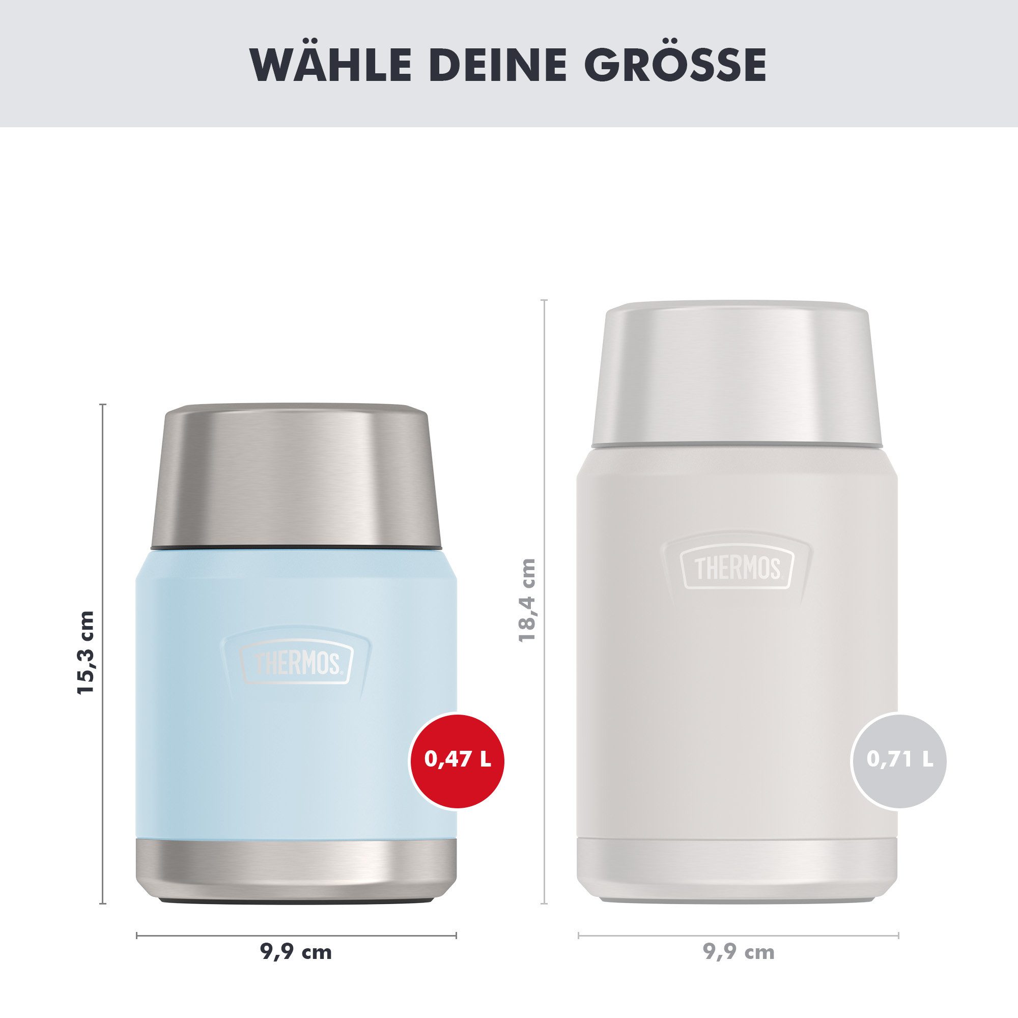 THERMOS Thermobehälter ICON FOOD JAR, Thermobehälter für Essen, spülmaschinenfest, Edelstahl, Kunststoff, Silikon, (1-tlg), 0,47l, 10h heiß & 24h kalt, dicht &  – Bild 4 von 5