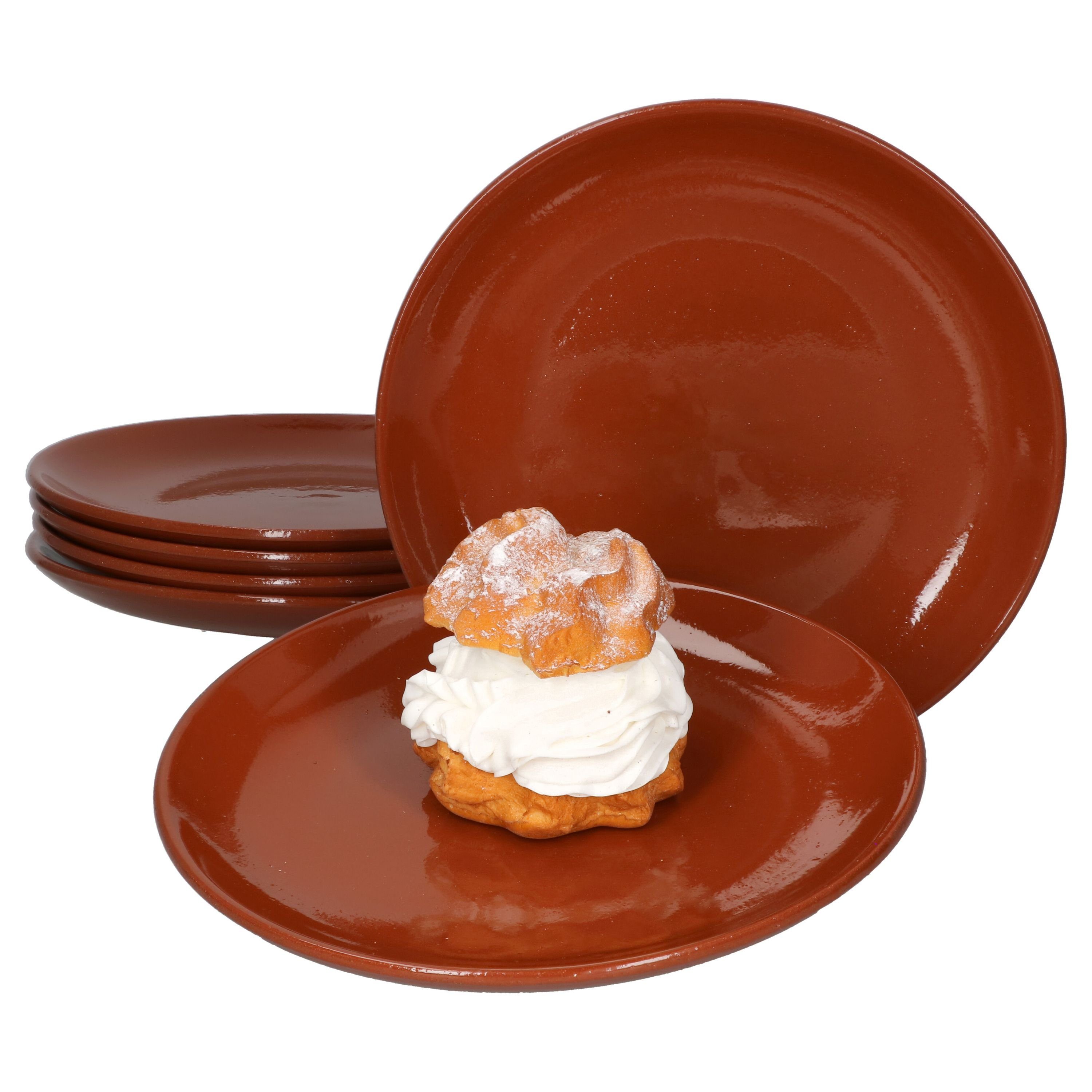 Frühstücksteller 6er Set Ton-Kuchenteller 23cm - 99530