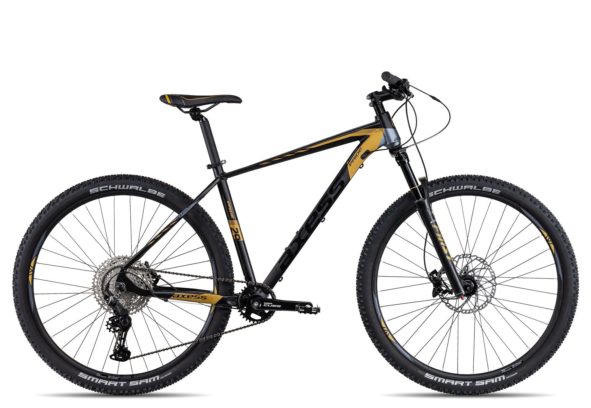 Axess Mountainbike PRIDE, 11 Gang Shimano CUES U6000 11 speed Schaltwerk, Kettenschaltung, 29 Zoll MTB-Hardtail Herrenrad schwarz/grau