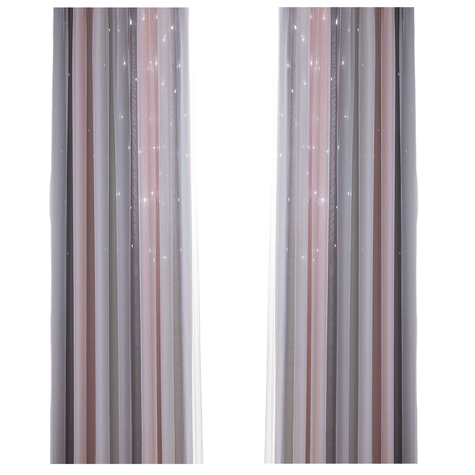 OKWISH Verdunkelungsvorhang 2er Set Curtains Farbverlauf Vorhänge Tüllvorhänge Set, Ösen (2 St), verdunkelnd, Polyester, Schlafzimmer Thermovorhang Ösen Wärmeisolierend gegen Kälte Blickdicht
