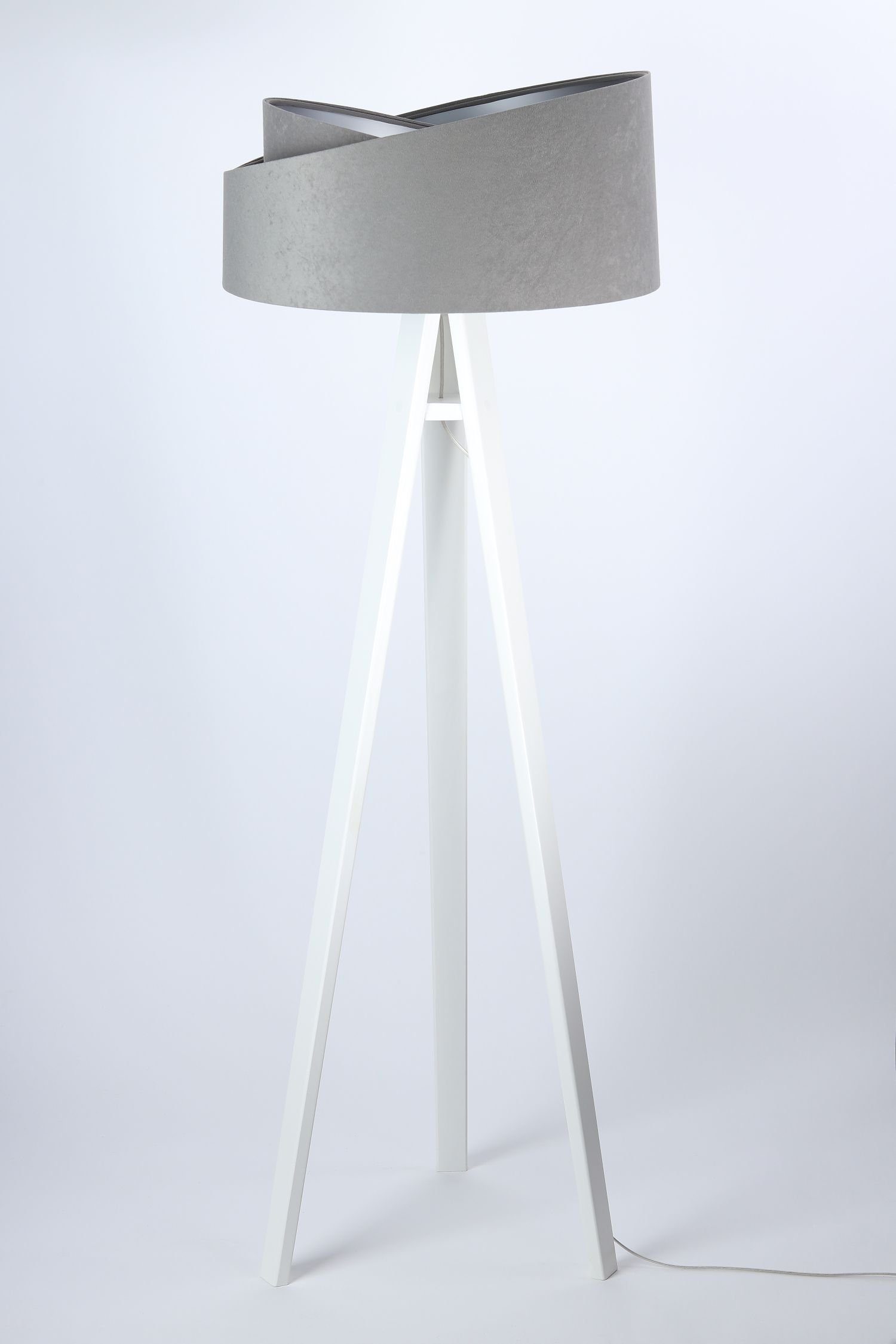 klein Stehleuchte Leuchtmittel, modern Weiß ohne Dreibein Stehlampe Silber Lampe Wohnzimmer Grau EFIE, Licht-Erlebnisse